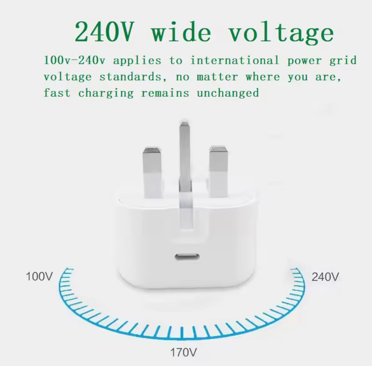 UK USB C-C Charger Quick Charge 60W Foldable Type C Fast Charging Travel Wall Charger Power Adapter
