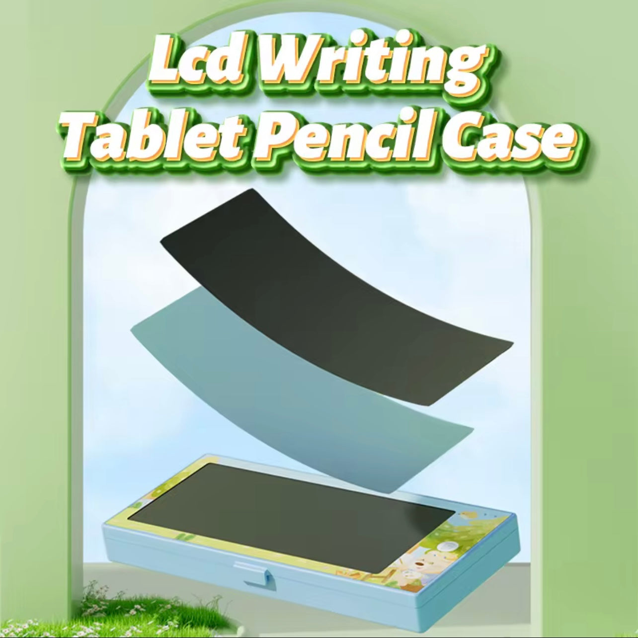 Customized Pen Storage Box Print Cute Cartoon Stationery Box Big Capacitv Pencil Case With 7 Inch Led Drawing Board
