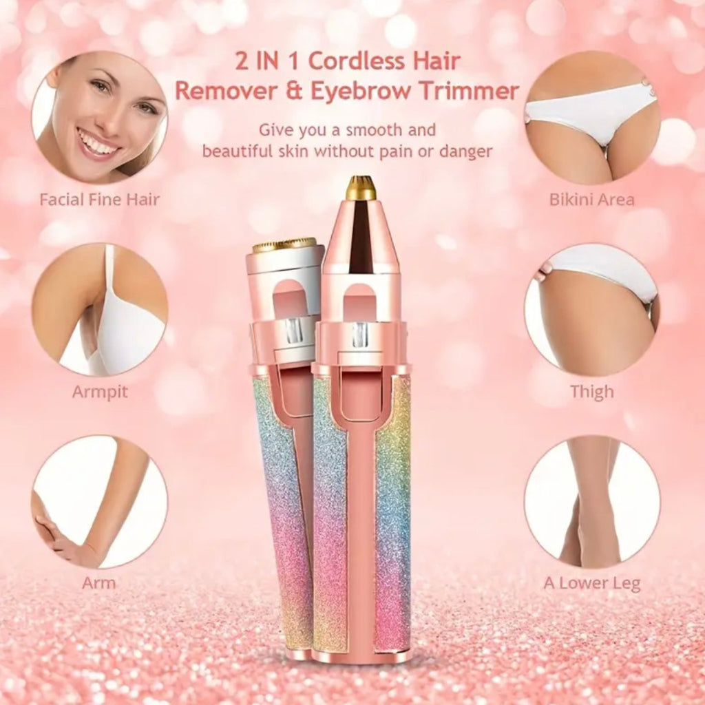 إزالة شعر الوجه للنساء ، 2 في 1 في 1 مزيل الشعر الحاجب الكهربائي ، جهاز epilator غير مؤلم