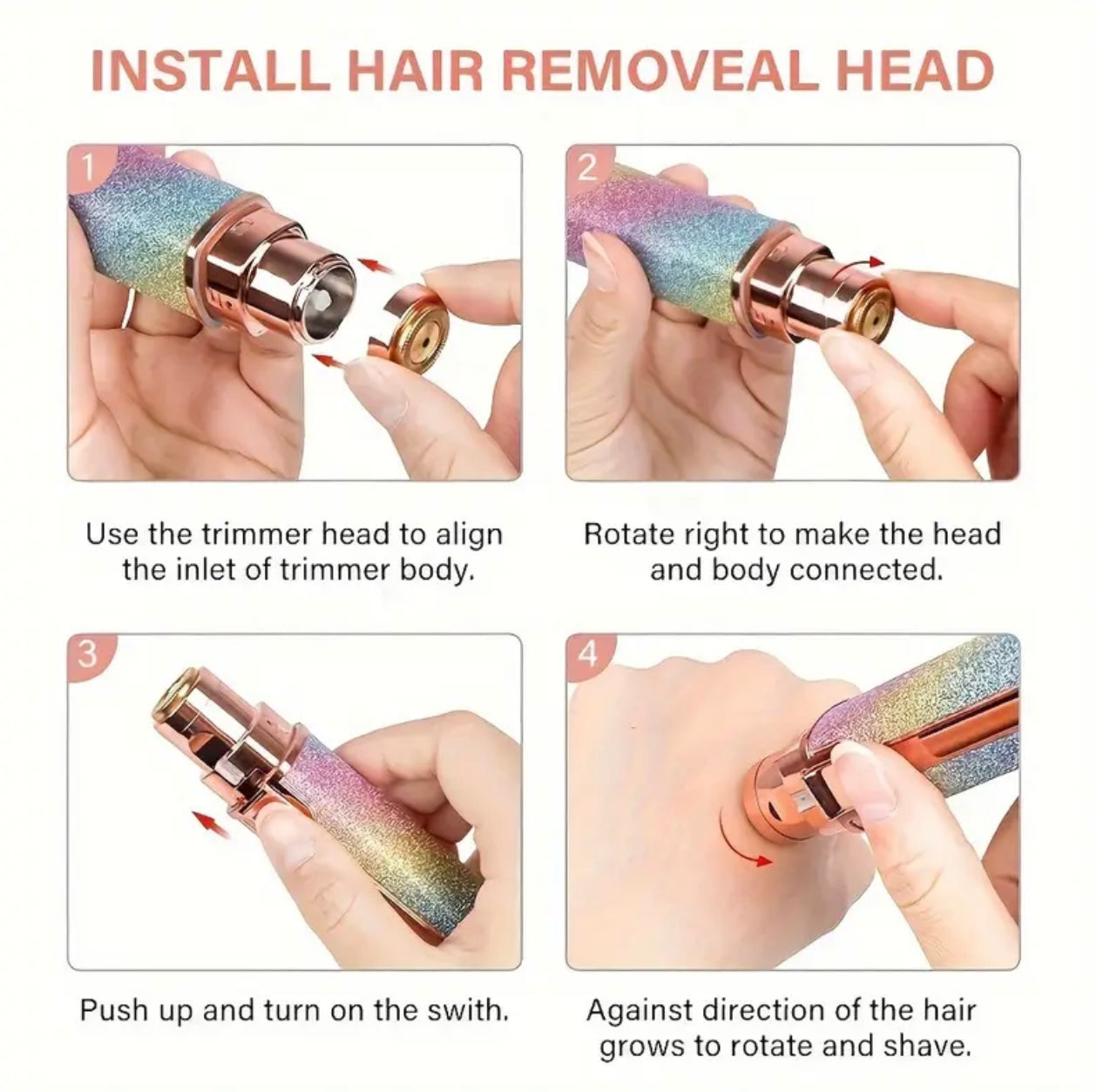 إزالة شعر الوجه للنساء ، 2 في 1 في 1 مزيل الشعر الحاجب الكهربائي ، جهاز epilator غير مؤلم