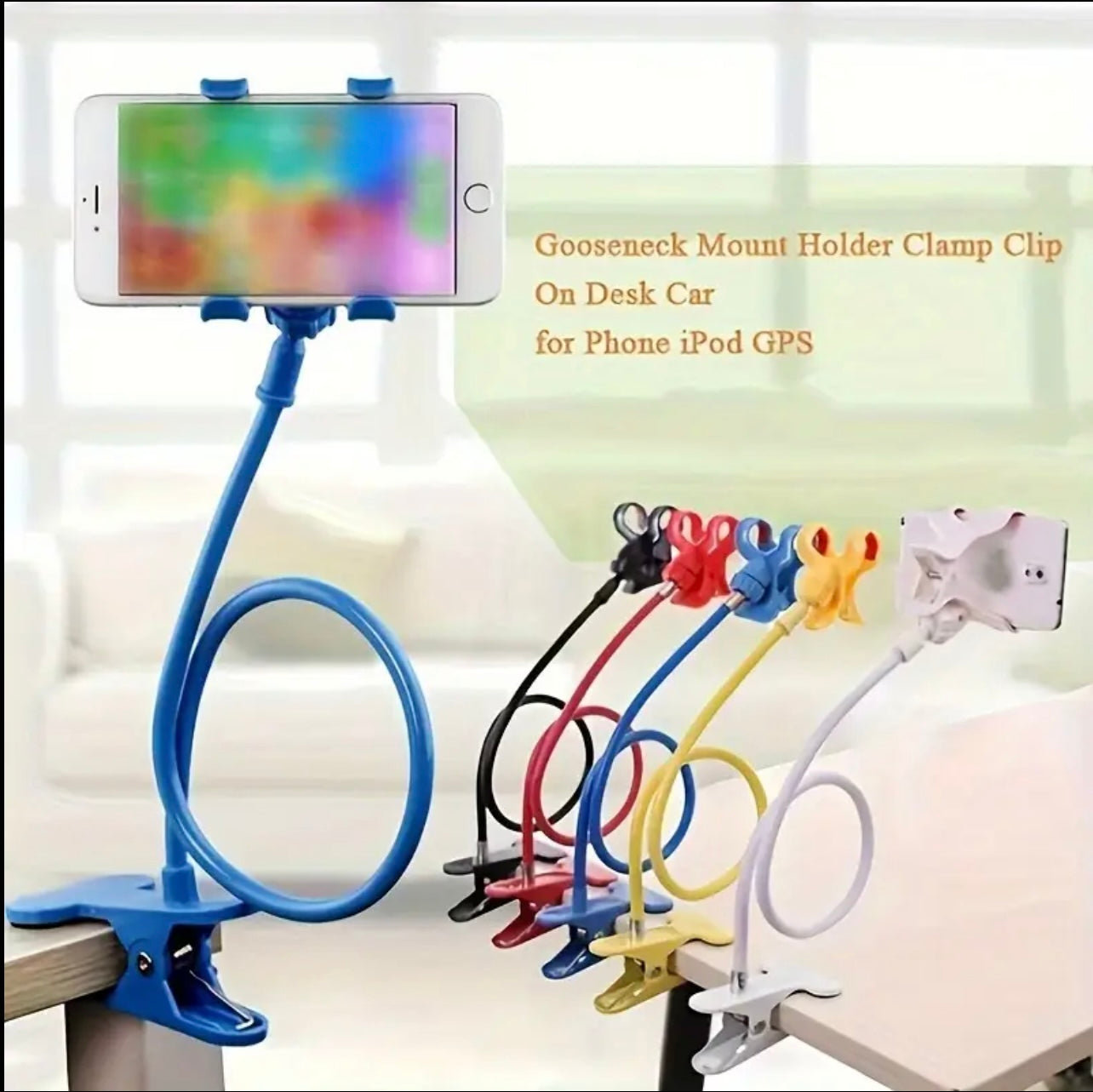 حامل هاتف متعدد الاستخدامات مع ذراع مرنة قابلة للتعديل-وسادة إسفنجية غير قابلة للانزلاق ، مثالية لاستخدام السرير والمكتب ، مثالية لجميع المواقف البطيئة ، ملحق السرير/المشبك القابل للتعديل | حامل مرن ، ملحق للسرير