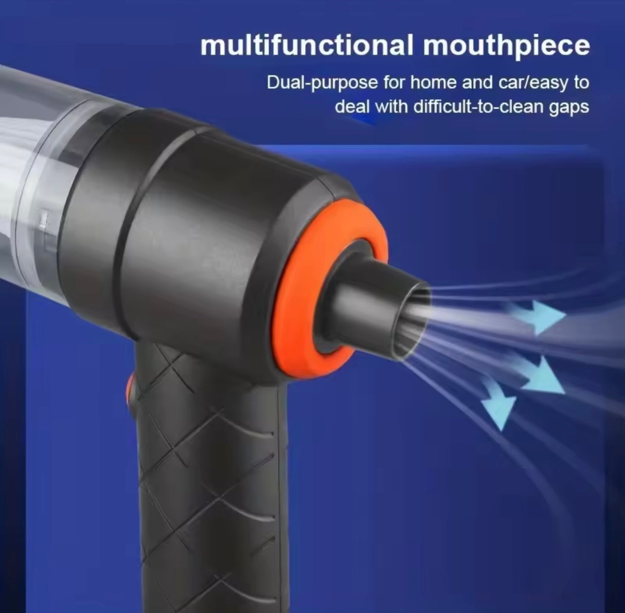 Car vacuum cleaner with suction and blowing function, portable, wireless charging, high-power, handheld vacuum cleaner for home