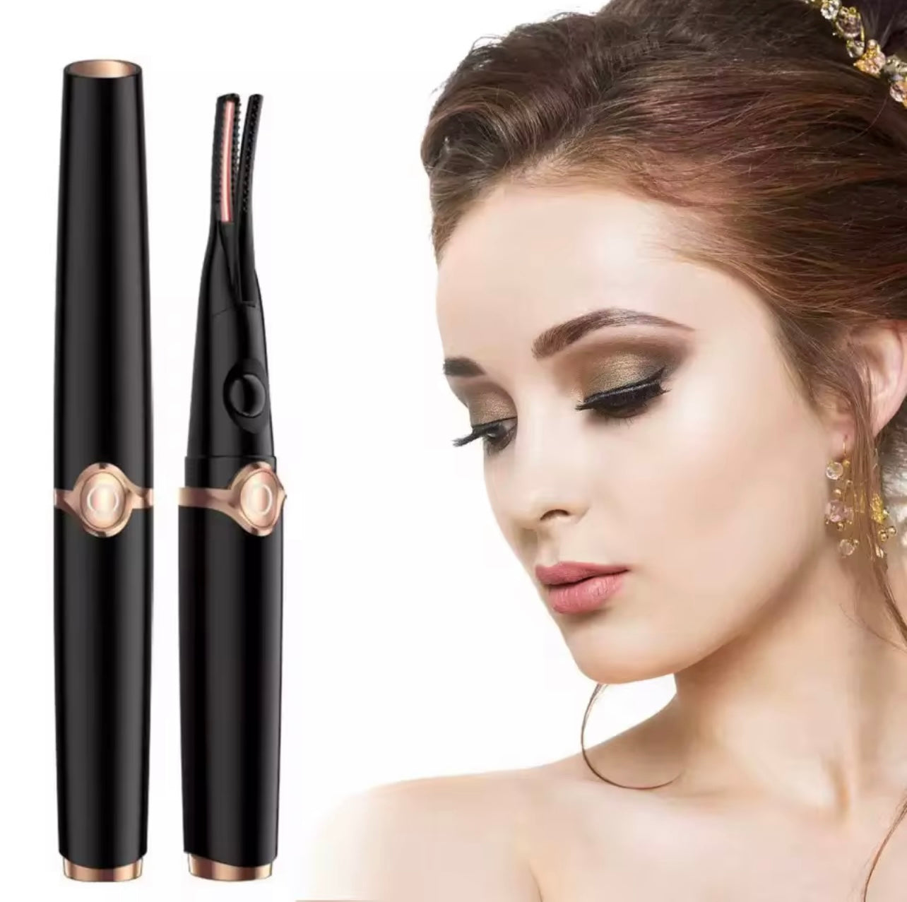 Electric Eyelash Curler with Heated Brush - USB Rechargeable, 3 Temperature Settings, Quick 10 Second Warm Up, Travel Friendly, Long Lasting Curl, Lithium Polymer Battery, Curling Tool | Dual-Purpose Brush Head | Adjustable Heat Control