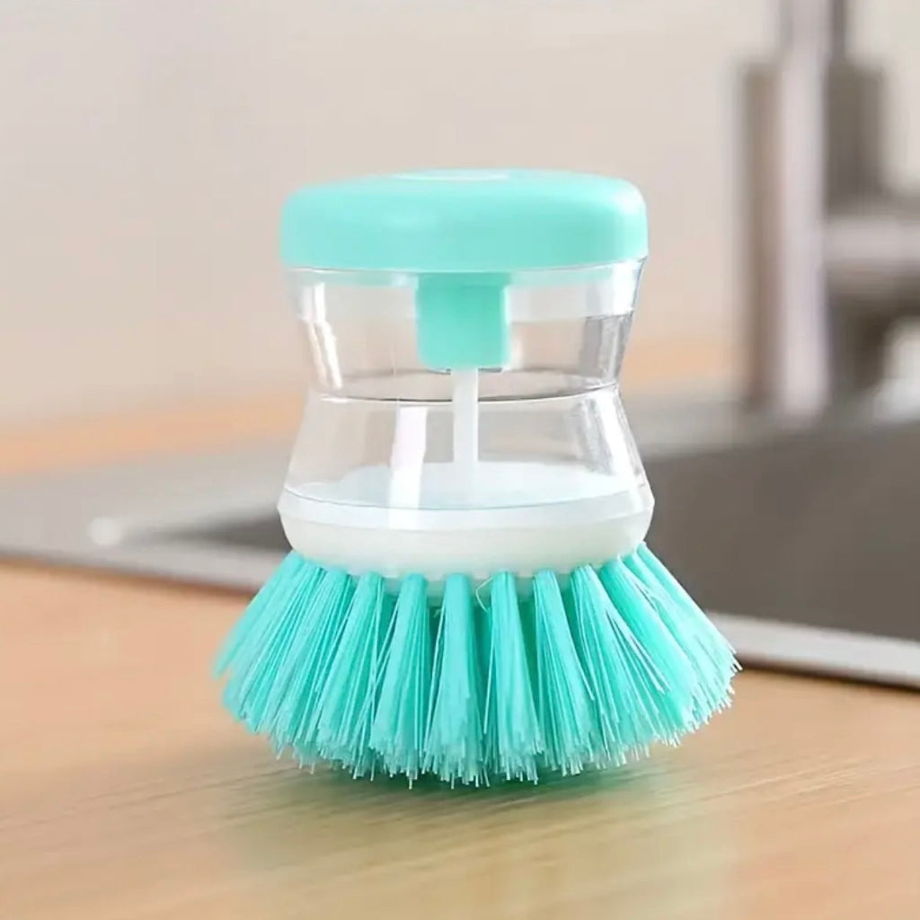 Multifunctional Kitchen Pot Cleaning Brush, Portable Pressure Liquid Dishwashing Brush, Food Safe PP Material, No Need for Charging, Suitable for RVs, Outdoor Camping, Picnic Cleaning Tools, Durable Outdoor Cookware