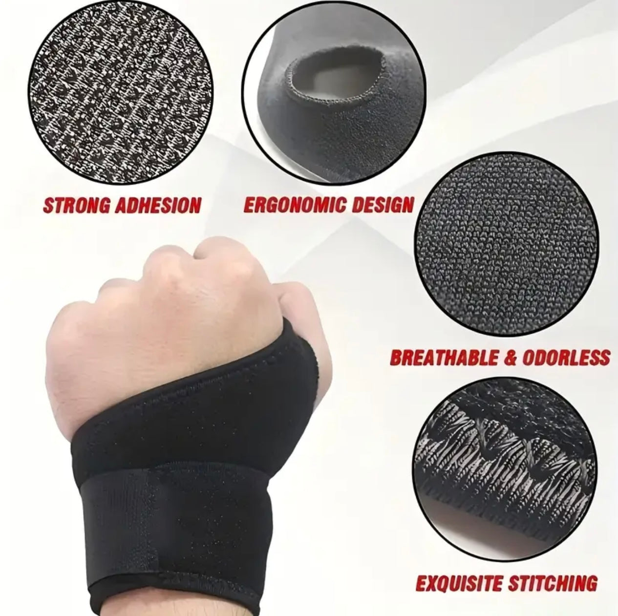 Unisex Adjustable Wrist Compression Support Brace - Ultra-Comfortable, Secure Fit for Sports, Fitness, Weightlifting, and Work - Ideal for Left or Right Hand, All-Season Use, Black, Comprehensive Training Support|Adjustable Strap