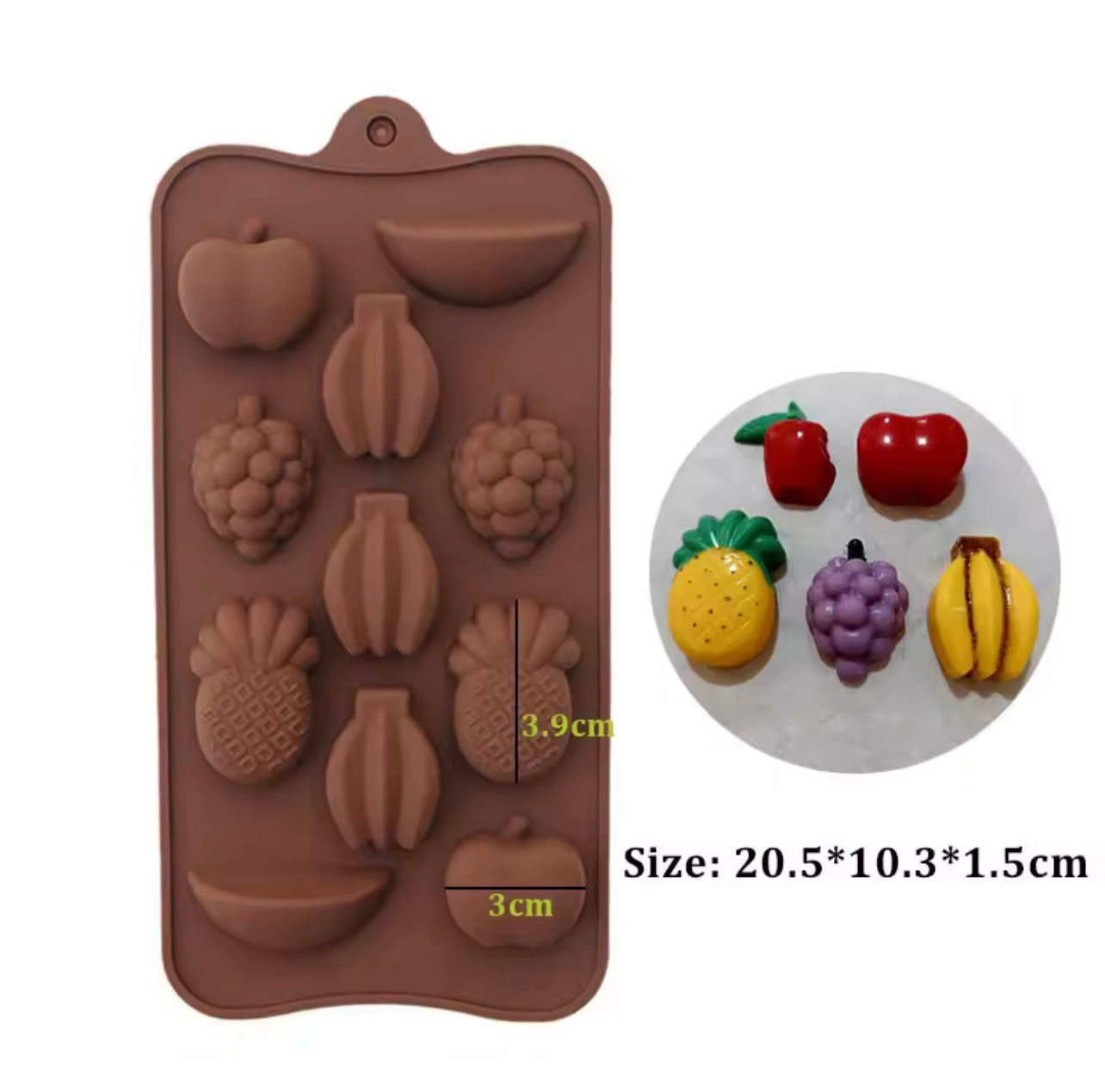 11-in-1 Silicone fruits Mold for Baking, DIY Chocolate, Gummies, and Soap Making - Durable, Heat-Resistant, Easy to Clean and Demold, Versatile Kitchen Tool| Decorative Baking Mold|Durable Silicone Mold, Baking Supplie