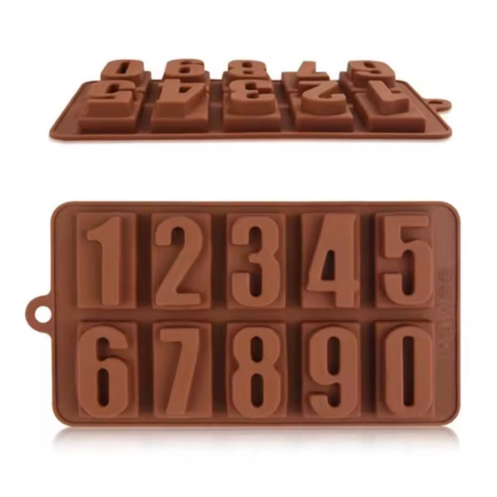 0-9 Number Crayon Mold Happy Birthday Number Candle Mold Chocolate Baking Silicone Mold Ice Tray Mold Resin DIY Mold for Making Halloween Cookie Soap Candle Cake Decoration..