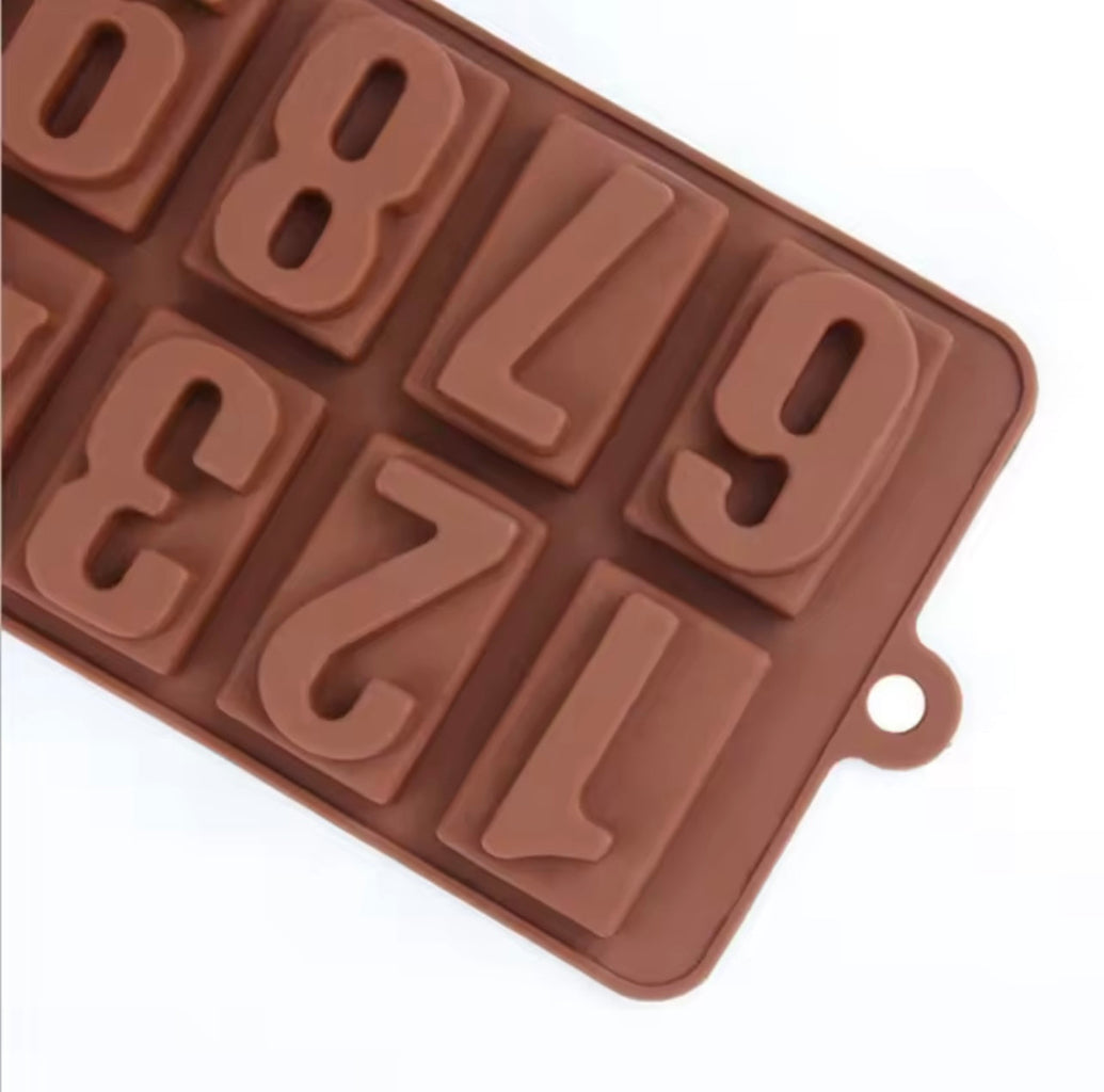 0-9 Number Crayon Mold Happy Birthday Number Candle Mold Chocolate Baking Silicone Mold Ice Tray Mold Resin DIY Mold for Making Halloween Cookie Soap Candle Cake Decoration..