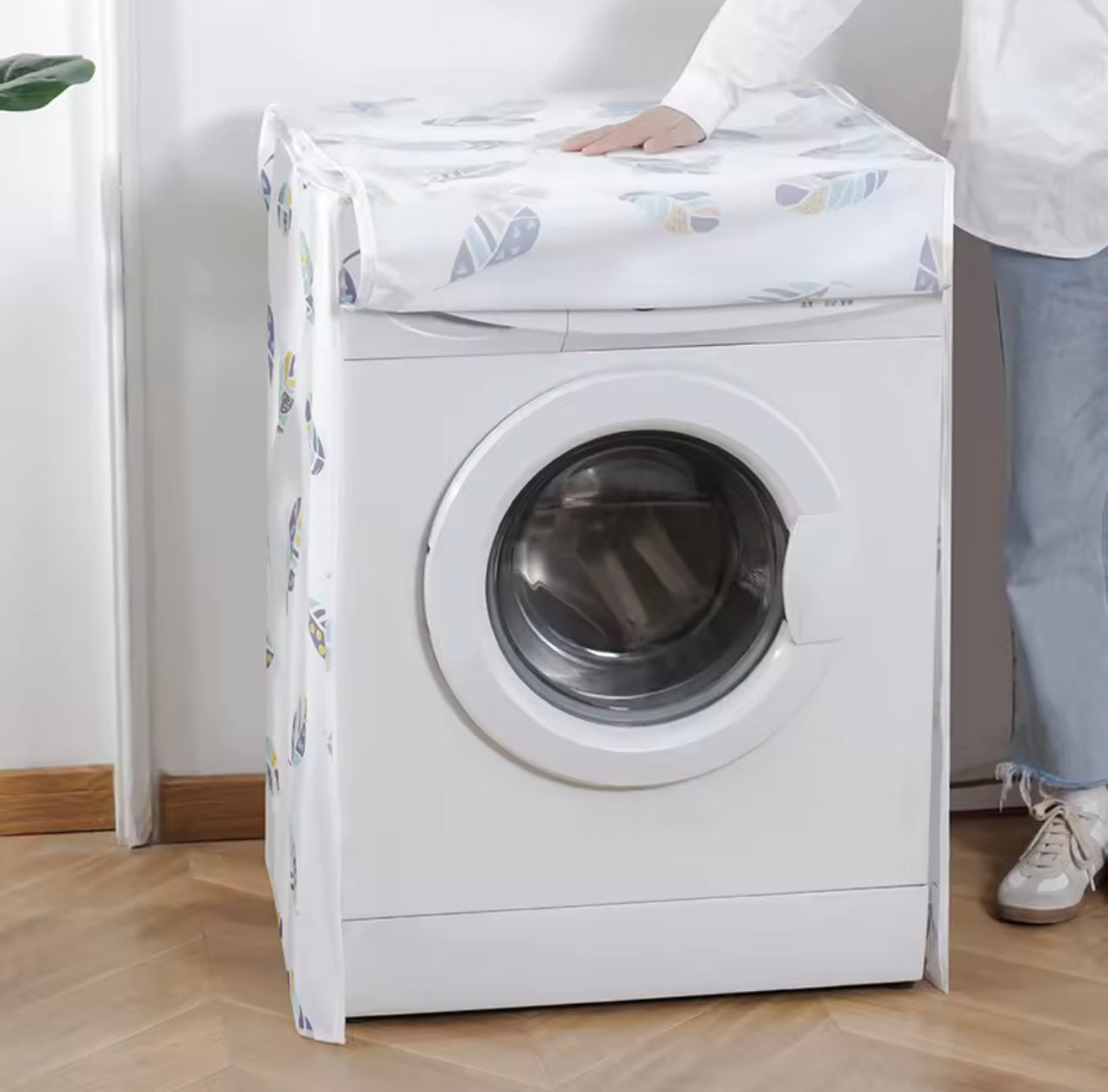 Waterproof PE Drum Washing Machine Cover – Front Load Dustproof Protector (Random Print)
