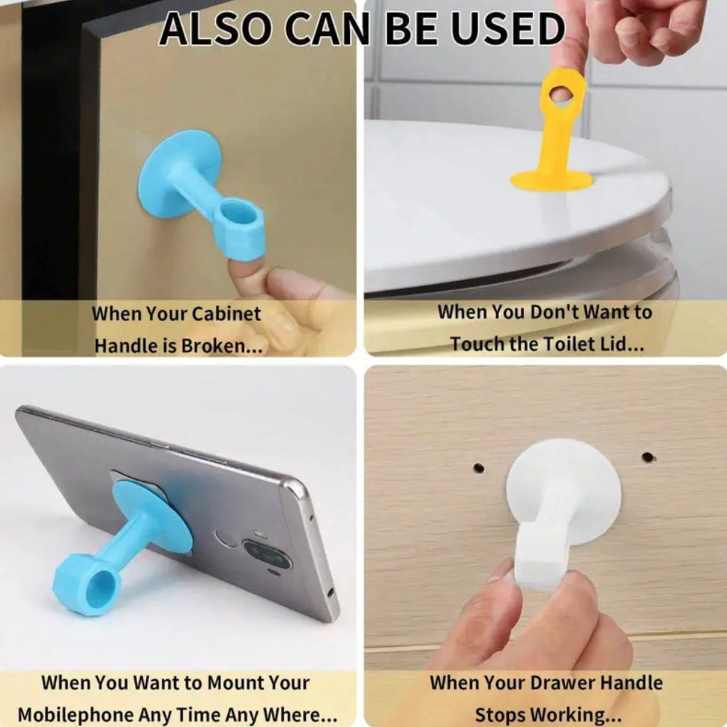 3-Pack Wall Mount Door Stoppers - Silicone Noise Reducer & Protector for Slamming Doors , Soft Cushion Bumper Guard for Quieter Door Closure, Plastic Handle Holder for Office & Home Use, Durable Adhesive Mount, Door Stopper Wall Protector