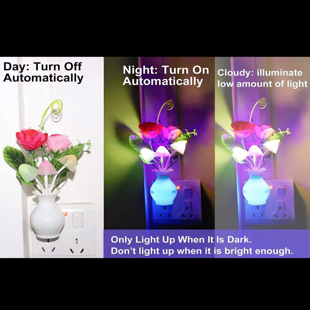 Colorfullight LED  Flower Plant Colorful Light US A Plug in Wall Lamp