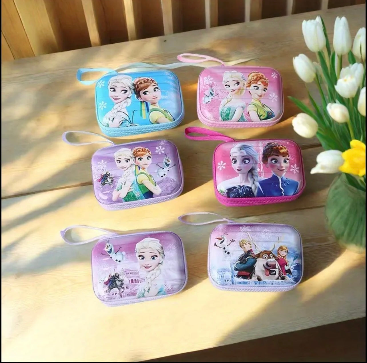 Random Model Cartoon Data Cable Storage Bag, Jewelry Tin Storage Bag, Rectangular Handheld Zipper Bag, Cartoon Change Bag Storage Box