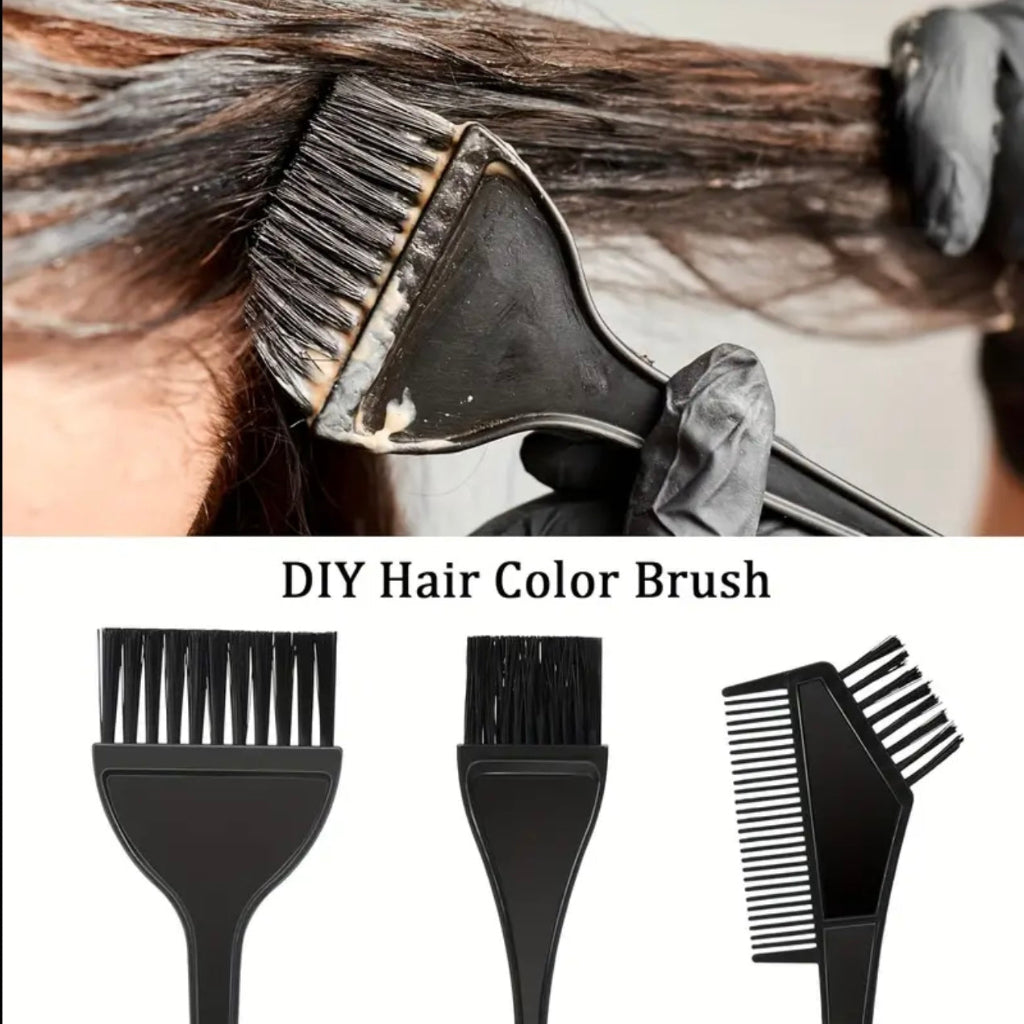 Professional Hair Dyeing Brush Set of Three, Suitable for Saloon and Home DIY Hair Dyeing Brushes Practical and Convenient, Professional Hairdressing Tool Kit