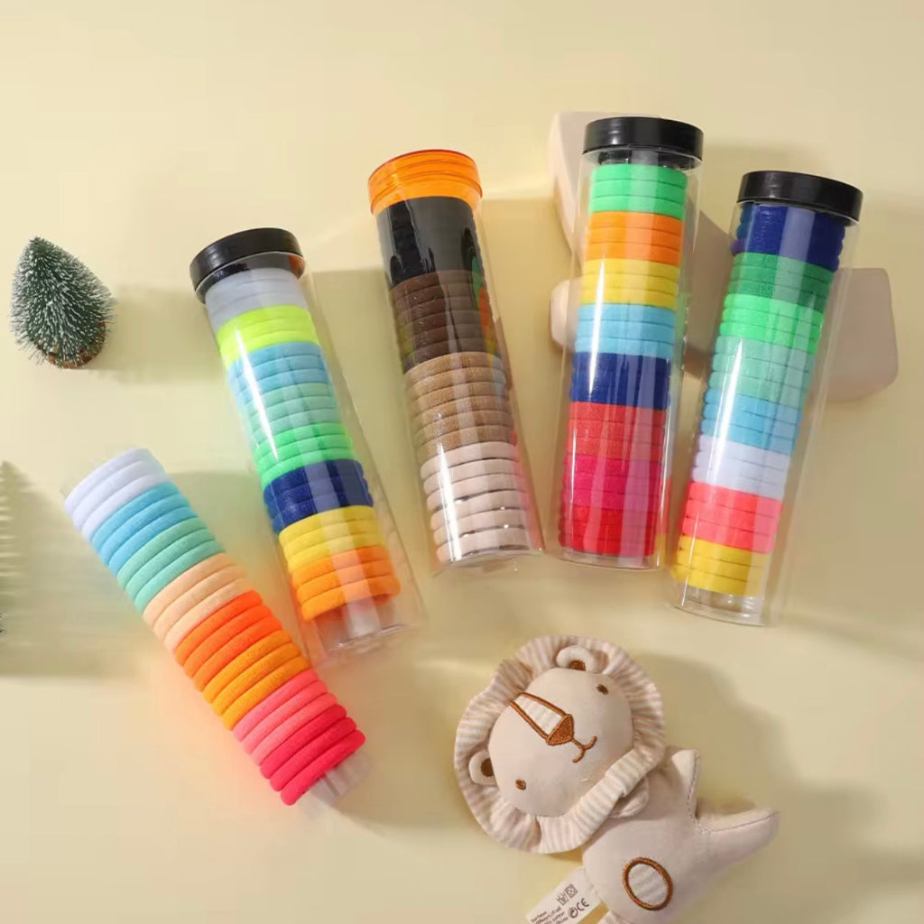 30pcs Set Mixed Color Elastic Hair Loops Ponytail Holders Trendy Hair Styling Accessories For Women And Girls Daily Uses