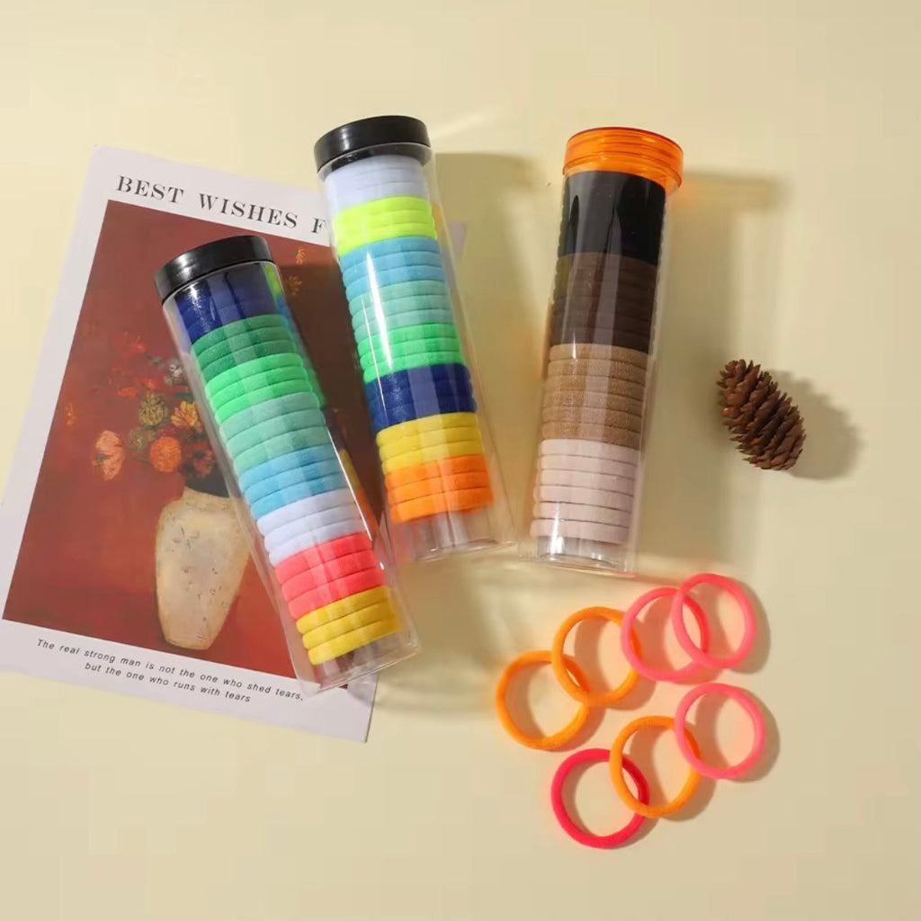 30pcs Set Mixed Color Elastic Hair Loops Ponytail Holders Trendy Hair Styling Accessories For Women And Girls Daily Uses