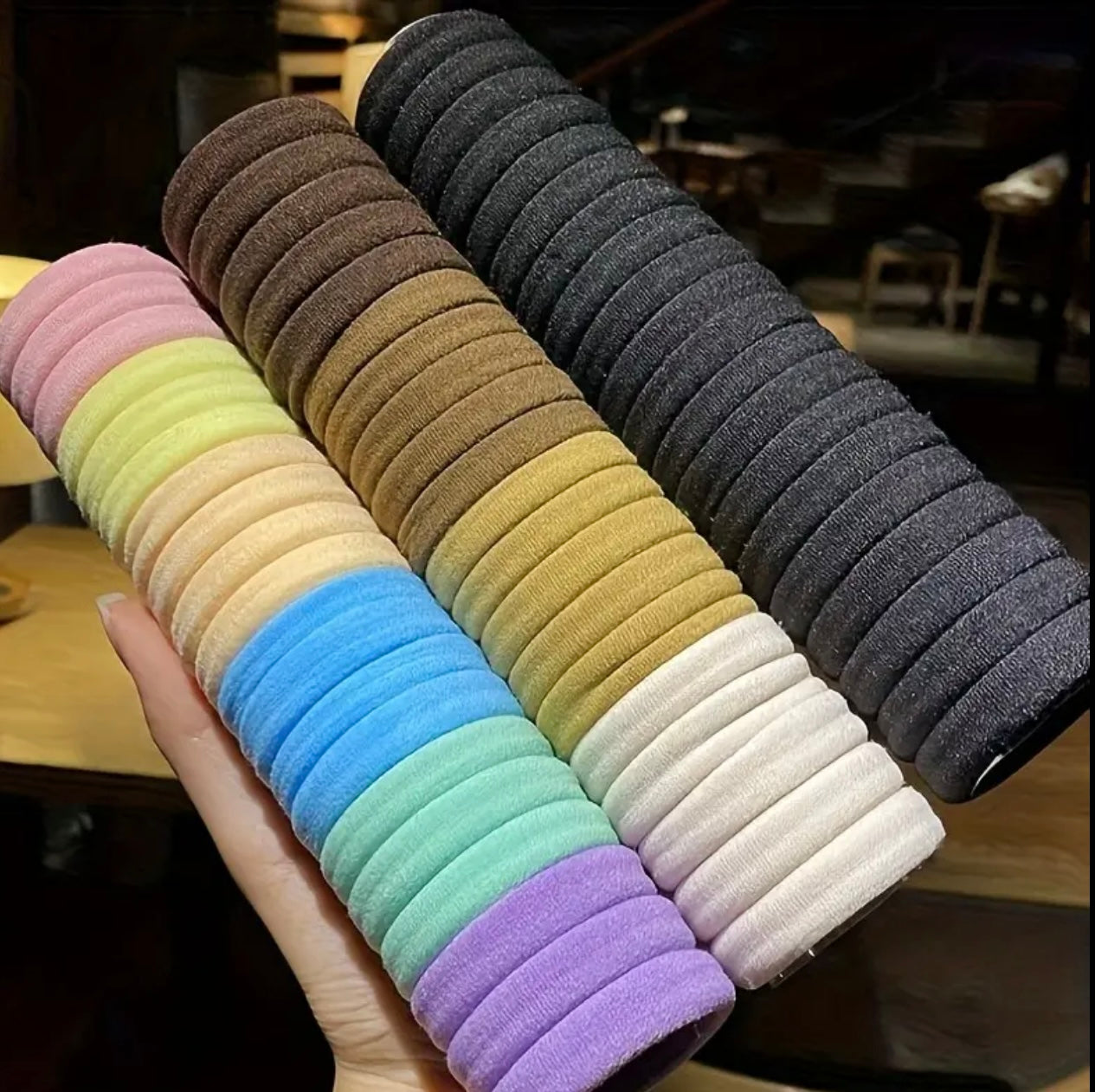 30pcs Set Mixed Color Elastic Hair Loops Ponytail Holders Trendy Hair Styling Accessories For Women And Girls Daily Uses