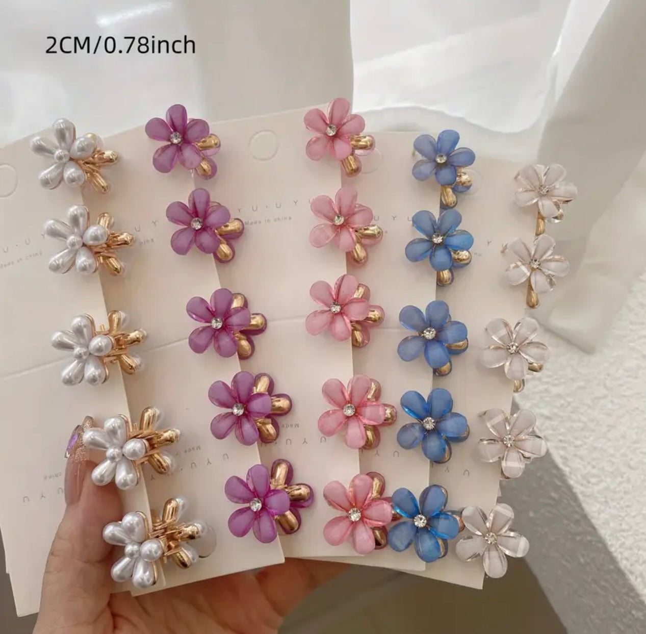 12pcs/set Sparkling Princess Head Clip with Faux Pearls and Crystals - Perfect for Flower Crowns and Bangs