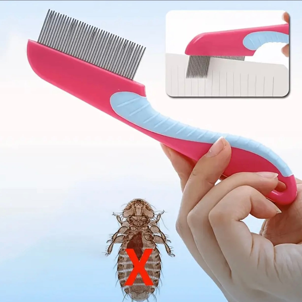 1pcs مشط الأسنان الدقيقة ، مشط القمل والبراغيث ، مشط براغيث الحيوانات الأليفة - مناسبة لرعاية الجسم النسائية ، السفر ، في الهواء الطلق ، الرياضة ، مشط الشعر المحمول المكتبي