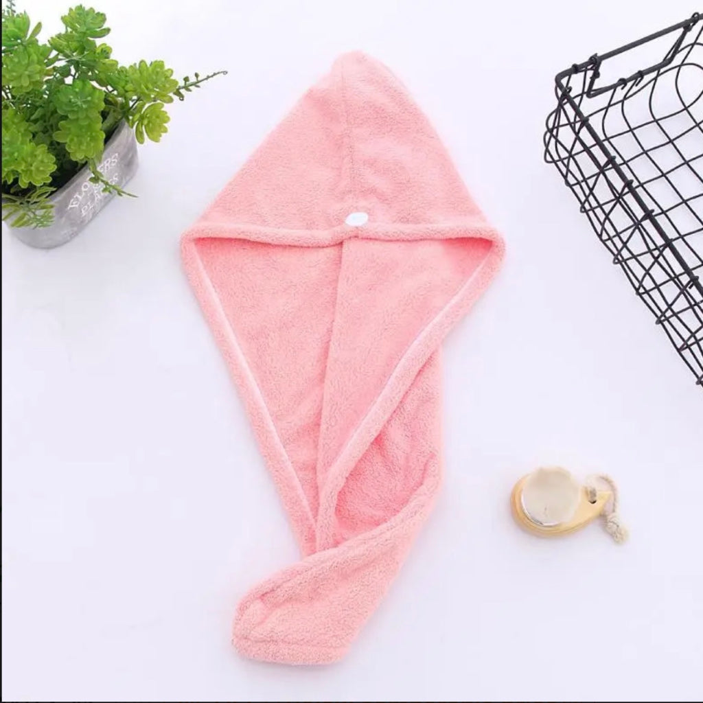 1pc Super Absorbent Fast Drying Hair Towel with Button - Soft and Water-Absorbing Microfiber Wrap for Women - Anti-Frizz and Anti-Static - Perfect for Bathroom Accessories 100% polvester
