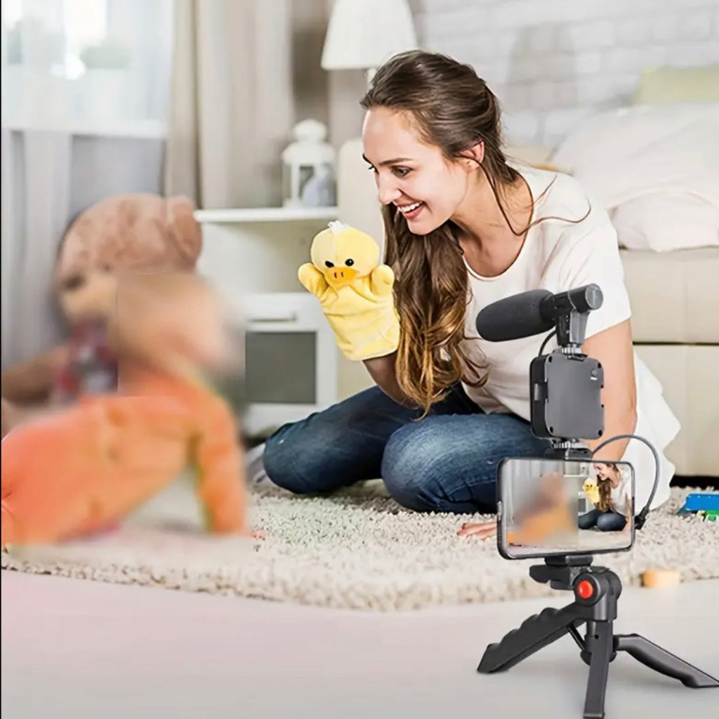 Video Making Kit Camera Phone Octopus Tripod Video Kit Led Light Microphone Tripod Hands Tk Video Lighting Kit Selfie Stick