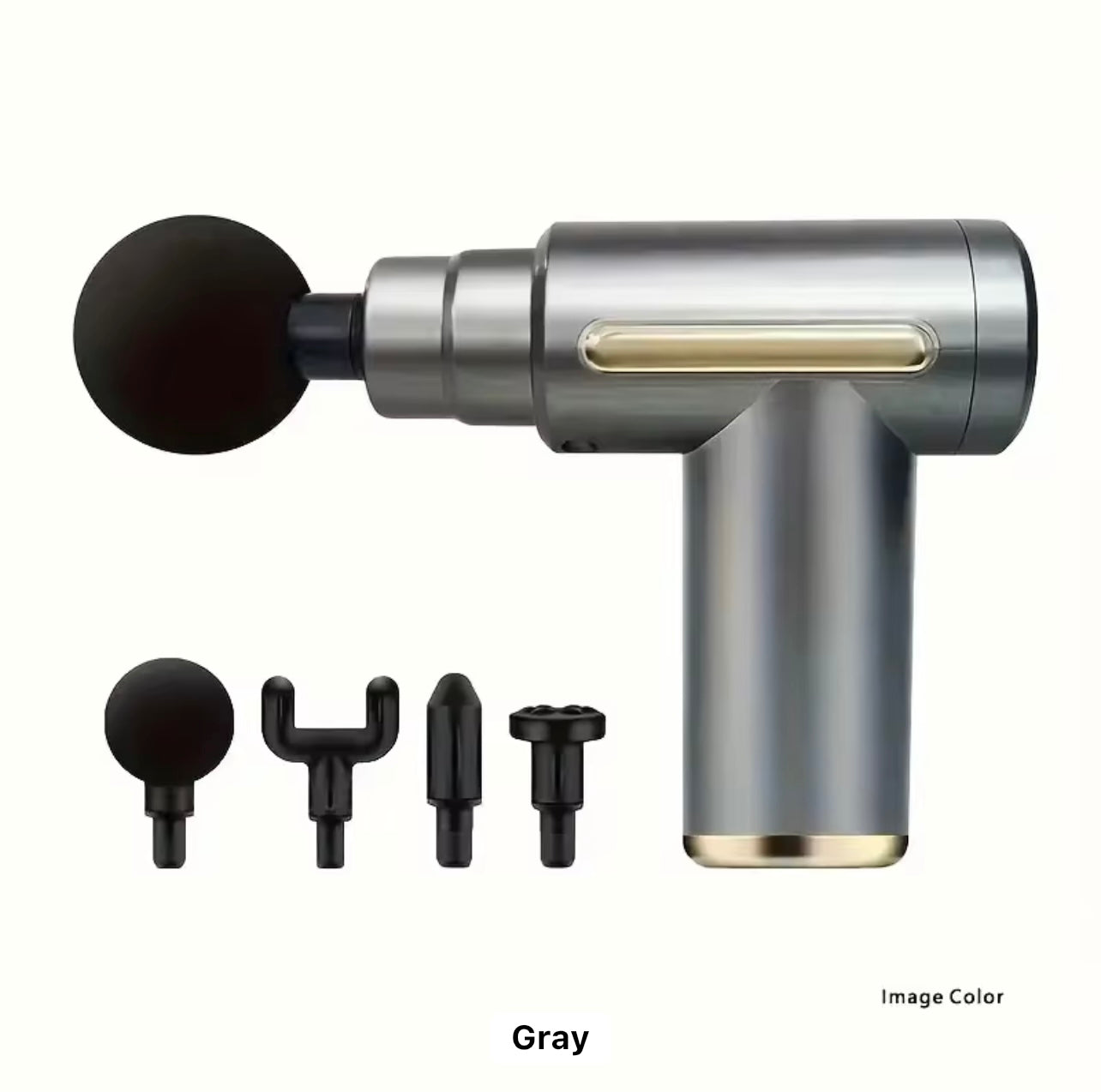 Compact & Powerful Deep Tissue Massage Gun - Handheld, Sleek Black Design with Golden Accents, USB Rechargeable, 4-12V Lithium Battery, Includes Multiple Attachments for Full Body Relaxation Facial Massage Gun- Ideal Gift for Holiday