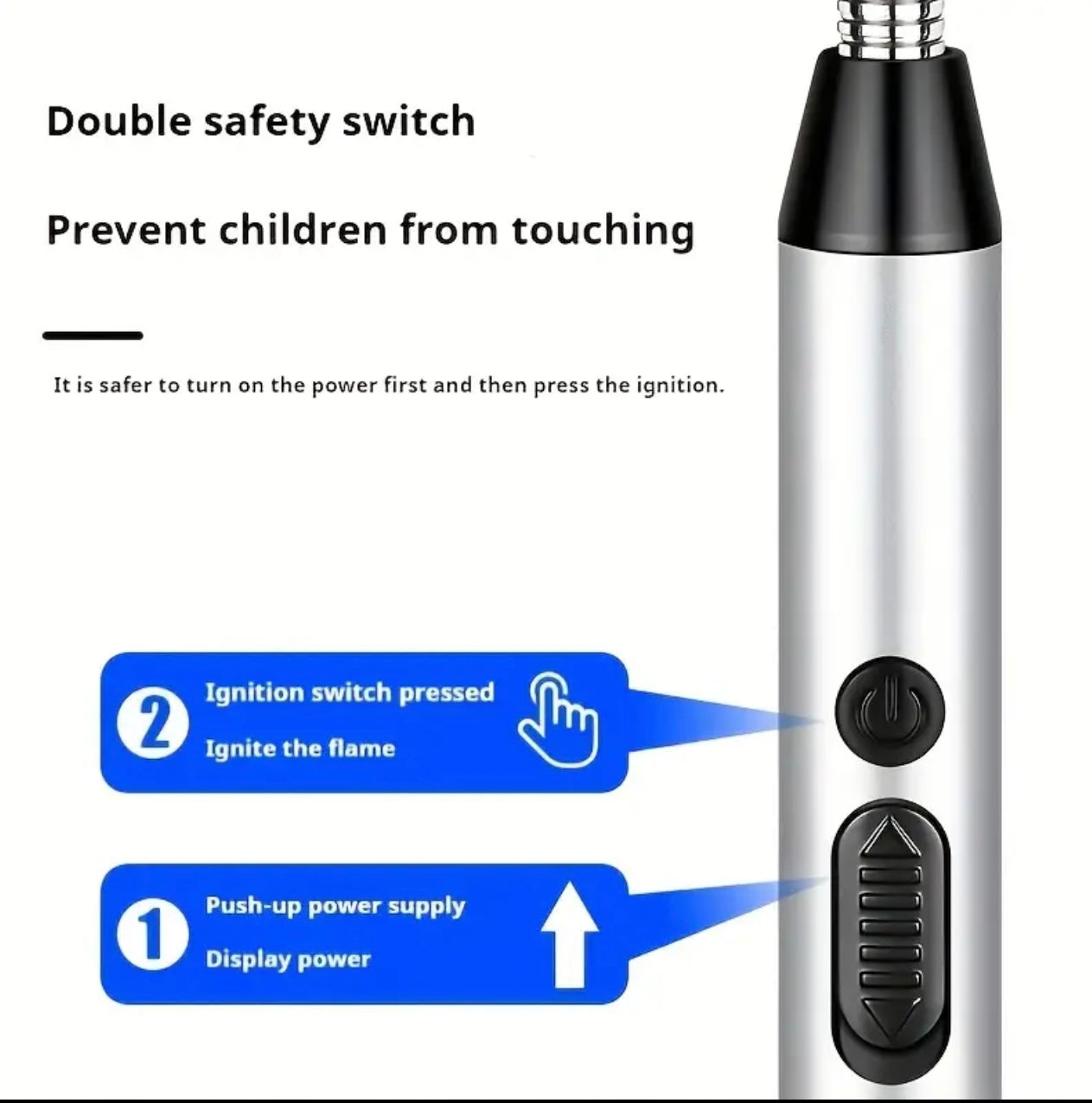 1pc Windproof Fireless Electric Lighter, Kitchen Aromatherapy Candle Ignition Rod Gas Stove Smart Pulse Rechargeable Spark Gun for Candles, BBQ, Camping & Home Use - Suitable for Christmas and New Year Celebrations