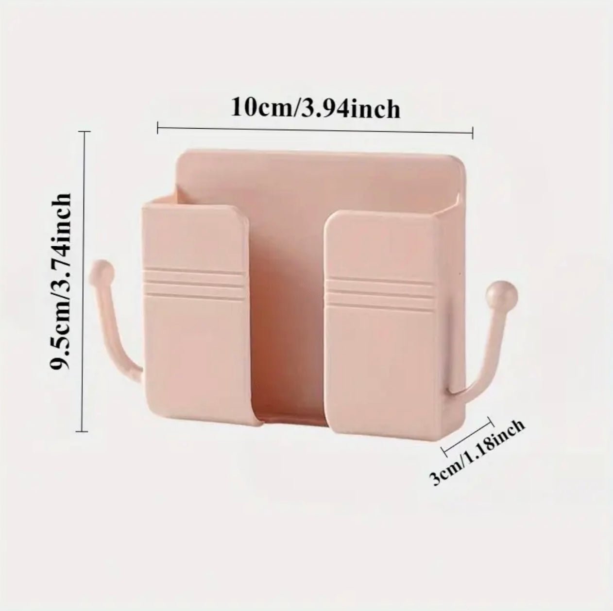 1pc Wall-Mounted Phone Holder & Organizer - No-Drill Multifunctional Storage Box with Remote Control Hooks, Durable Plastic Classic Design for Living Room, Bedroom, Office - Perfect Mother's Dav Gift (Multiple Colors)