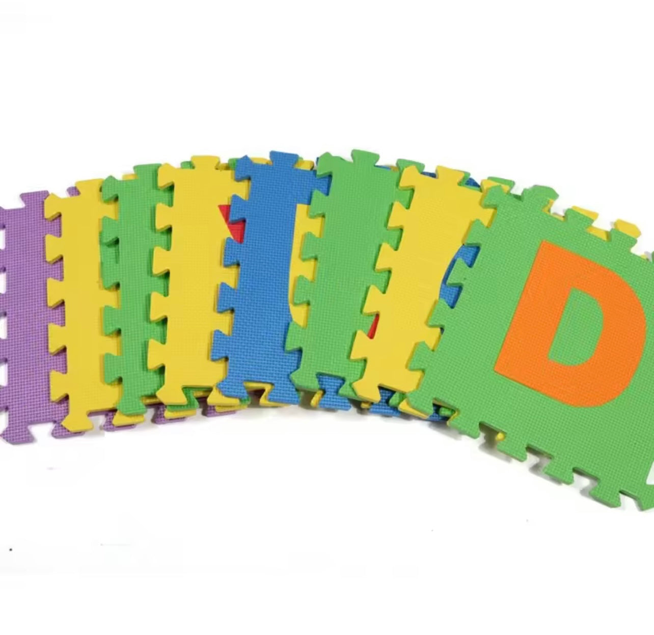Muzze Mat Kids ABC ، ​​26 TLG Kids غير زرقاء Eva Kids Buzzles Mat Play Mat كبيرة يمكن إرفاقها ، كل قطعة 30 × 30 × 1 سم ، حصيرة أحذية