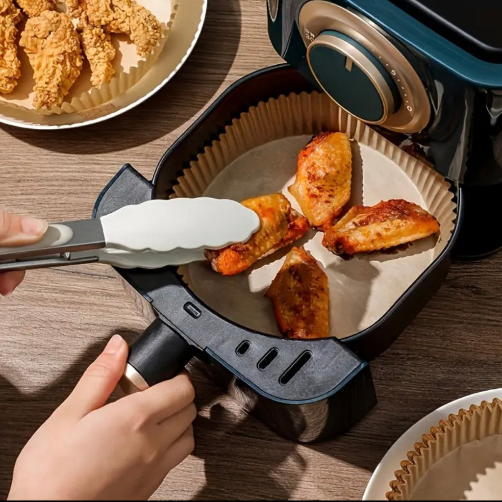 50pcs Non-Stick Air Fryer Liners -160mmx45mm Square Shape, Oil-Resistant Without Tray - Kitchen Tool for Deep Frying, Baking, And Cooking, Easy to Clean, Suitable for Oven And Air Fryer - for Christmas, Halloween, Easter, Hanukkah, And Thanksgiving.
