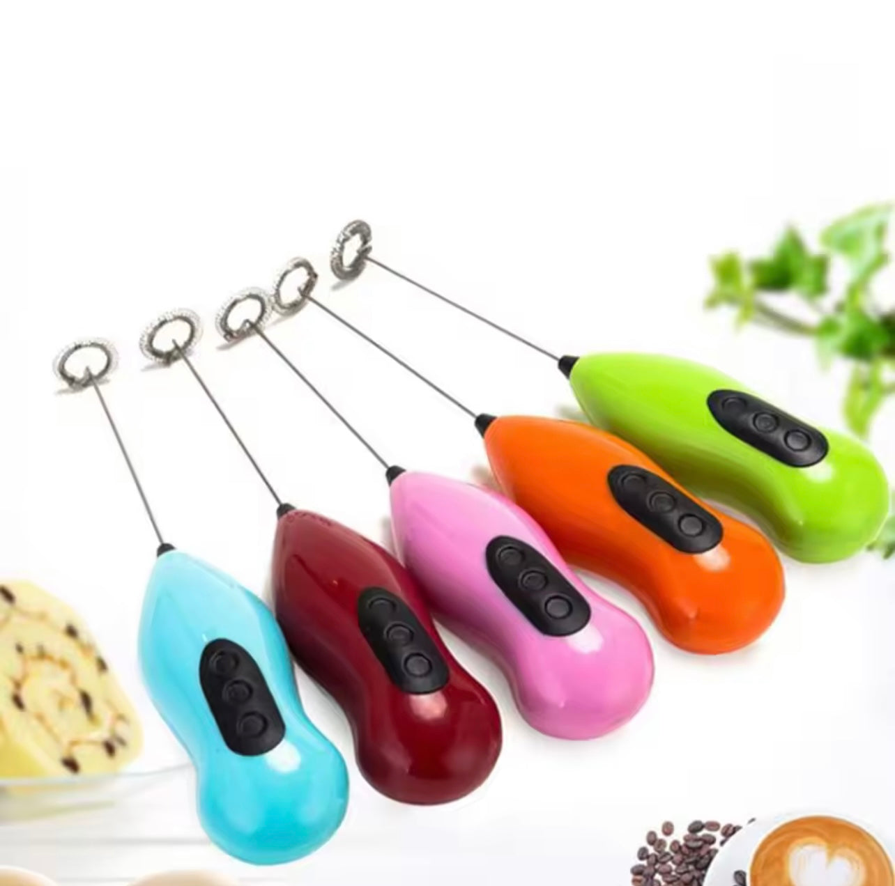 Milk Frother Foam Maker - رغوة مصغرة تعمل بالبطارية ، قهوة متوفرة مع هوكات من الفولاذ المقاوم للصدأ للحليب ، القهوة ، لاتيه ، كابوسينو