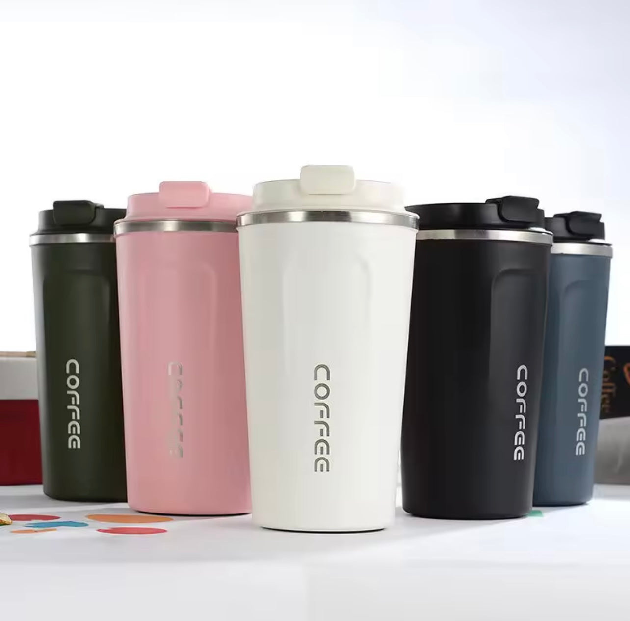 1pc Stainless Steel Insulated Digital Coffee Cup with Leak-Proof Lid - Double-Wall Vacuum Insulated Travel Mug, Portable Reusable Coffee Tumbler  Ideal Holiday Gifts Coffee Travel Mug, Outdoor Drinkware, Modern Drinkware, Durable Construction