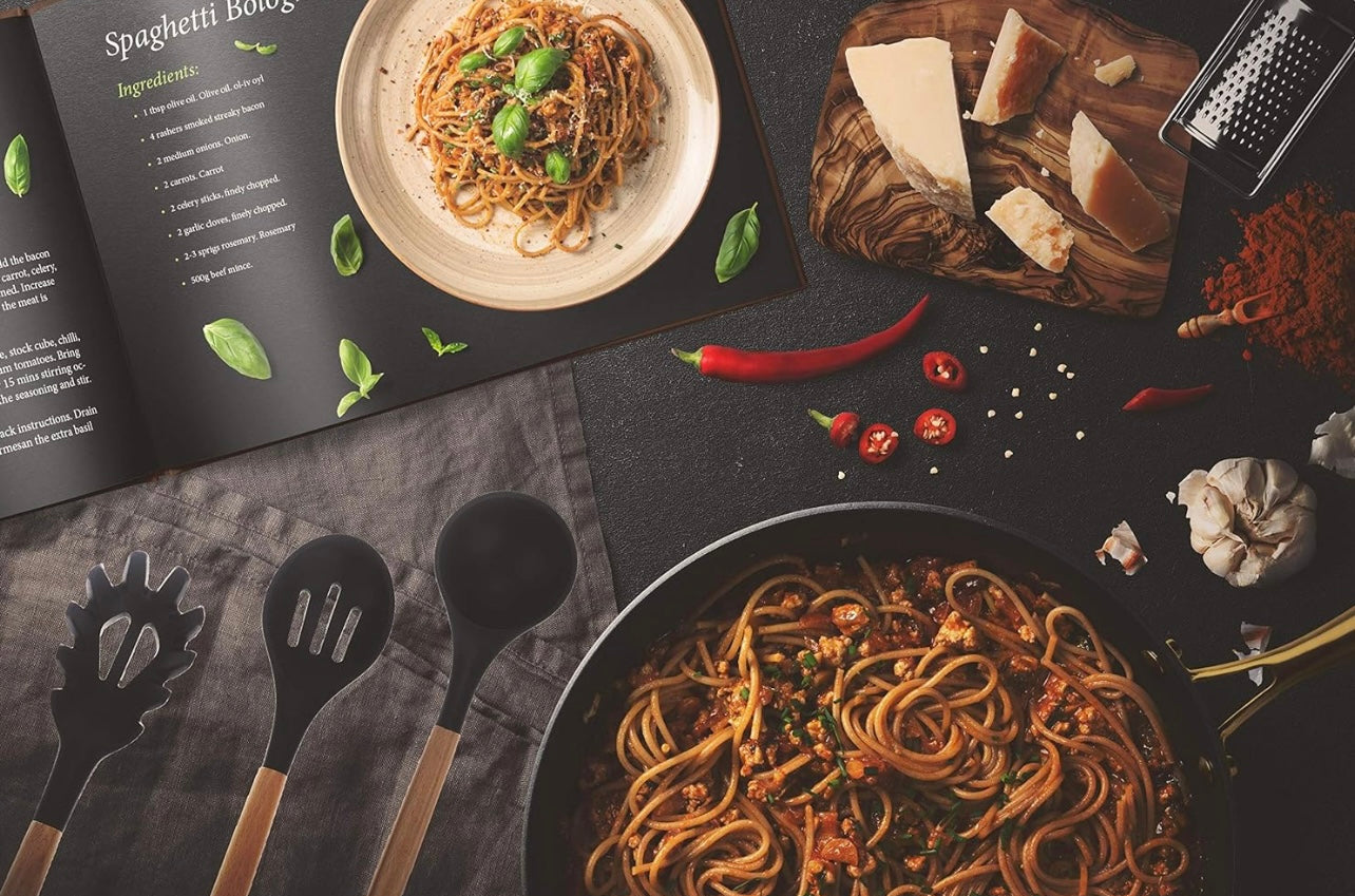 The perfect 12pcs silicone appliance set - heat resistant, non-stick, safe cookware with wooden handles - is suitable for washable, modern cookware, kitchen essentials for cooking, baking and serving, all kinds of festivals