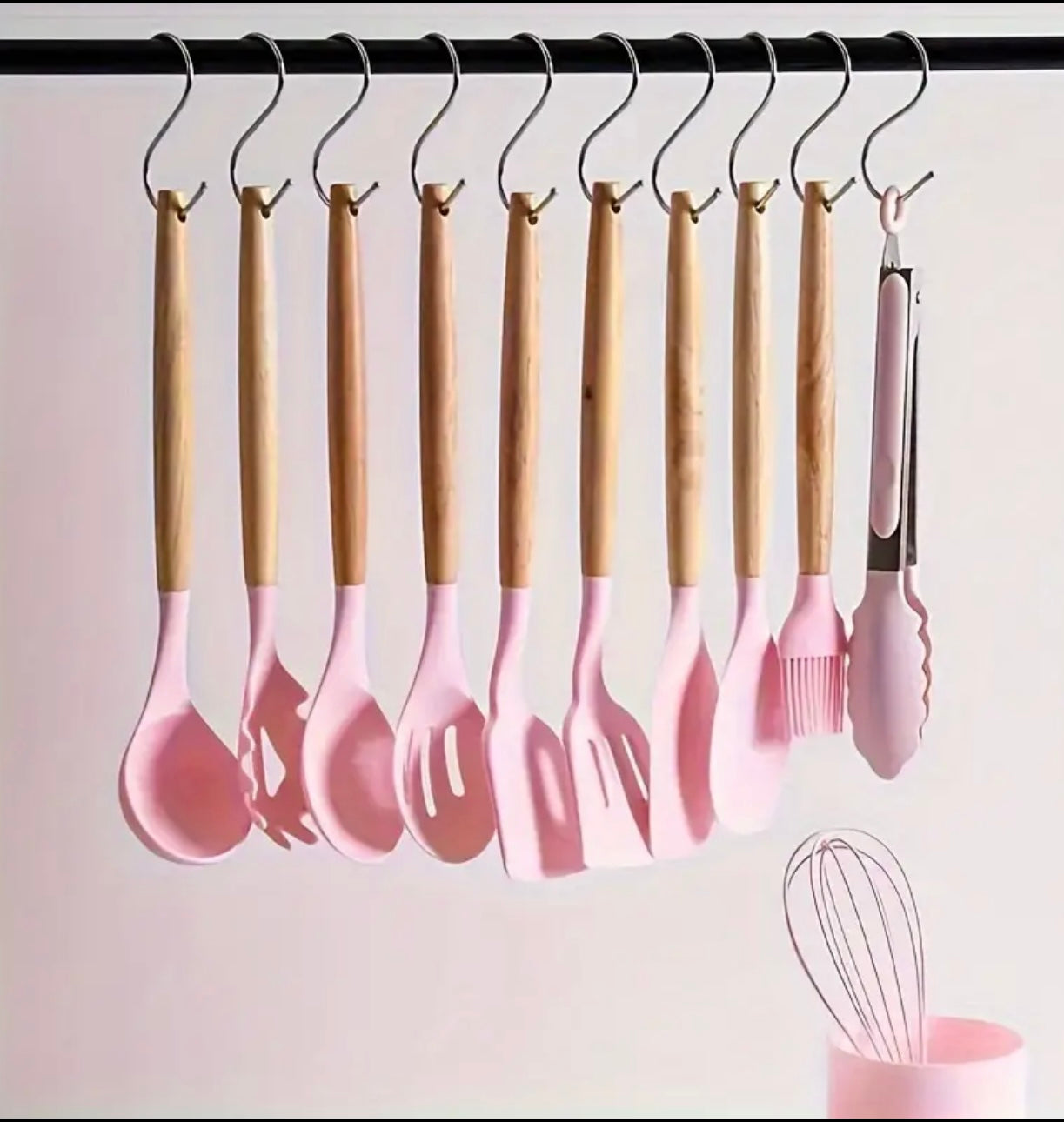 The perfect 12pcs silicone appliance set - heat resistant, non-stick, safe cookware with wooden handles - is suitable for washable, modern cookware, kitchen essentials for cooking, baking and serving, all kinds of festivals