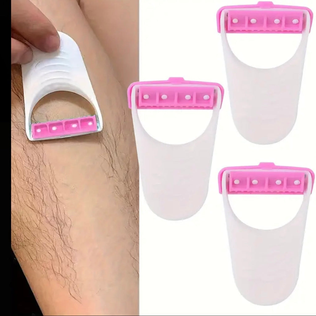 6pcs Set of Hypoallergenic Stainless Steel Razor Blades for Women'S Leg Shaving, Perfect for Bikini Zone, with Protective Cap and Single-Edge Desian