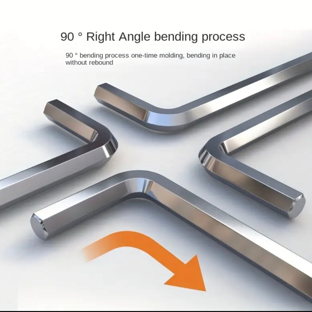 9PCS Extra Long Hexagon Key L Shaped Wrench Both Ends Hex Kev Wrench Set