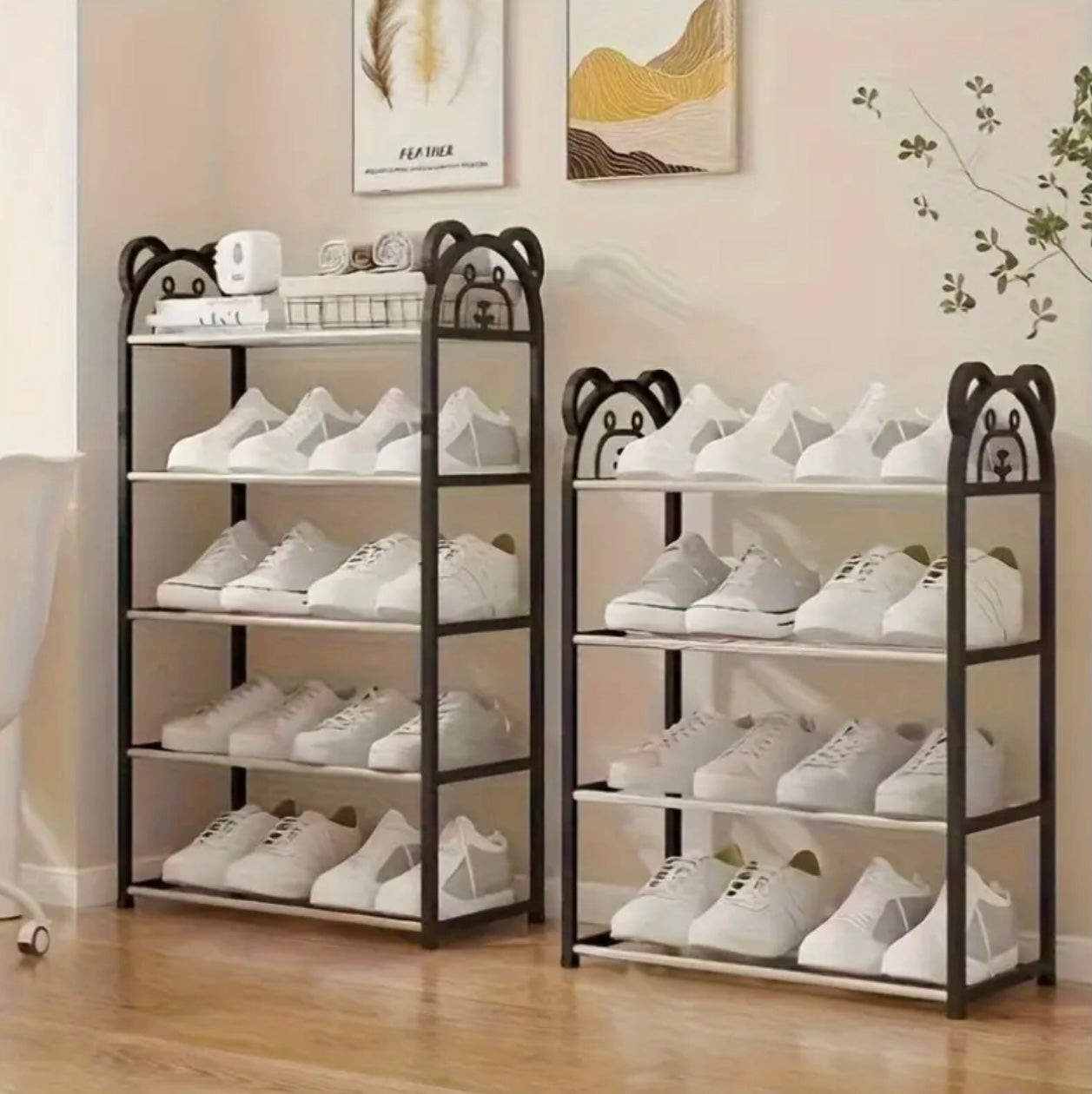 Shoe Storage Rack Made of Steel Pipes with 1pc 5 Layers, a Multifunctional Shoe Rack That Is Easy to Assemble.Suitable for Entryways, Hallways, And Corridors.This Standalone Shoe Rack Is Ideal for Dorms And Homes, Providing Practical Storage