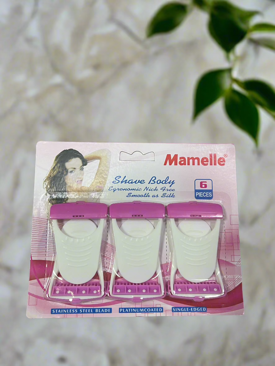6pcs Set of Hypoallergenic Stainless Steel Razor Blades for Women'S Leg Shaving, Perfect for Bikini Zone, with Protective Cap and Single-Edge Desian