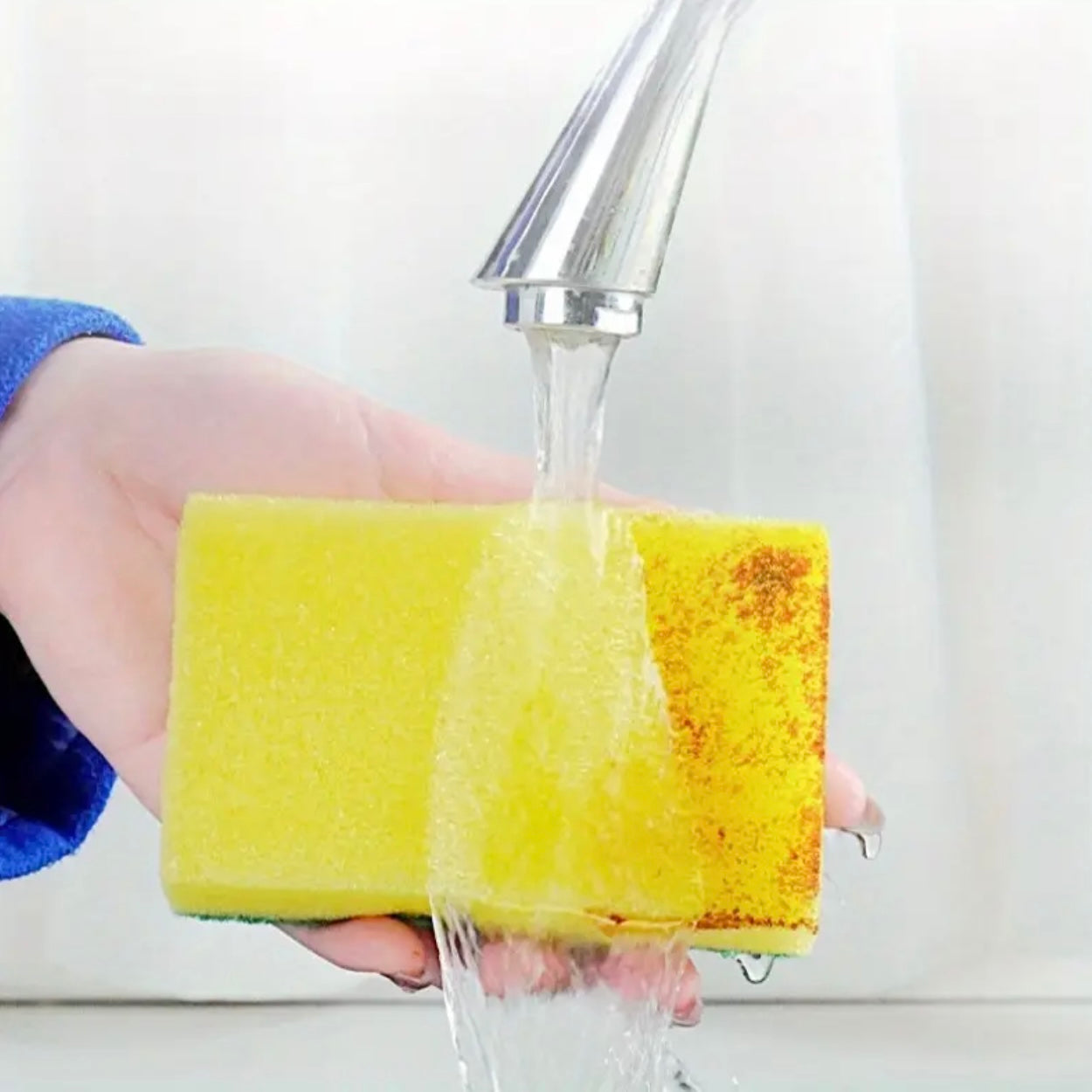 10pcs ، اسفنجة غسل الصحون ، ضروريات المطبخ ، مناشف أطباق التنظيف المنزلية ، مناشف إسفنجية عالية الكثافة ، أدوات تنظيف أساسية!