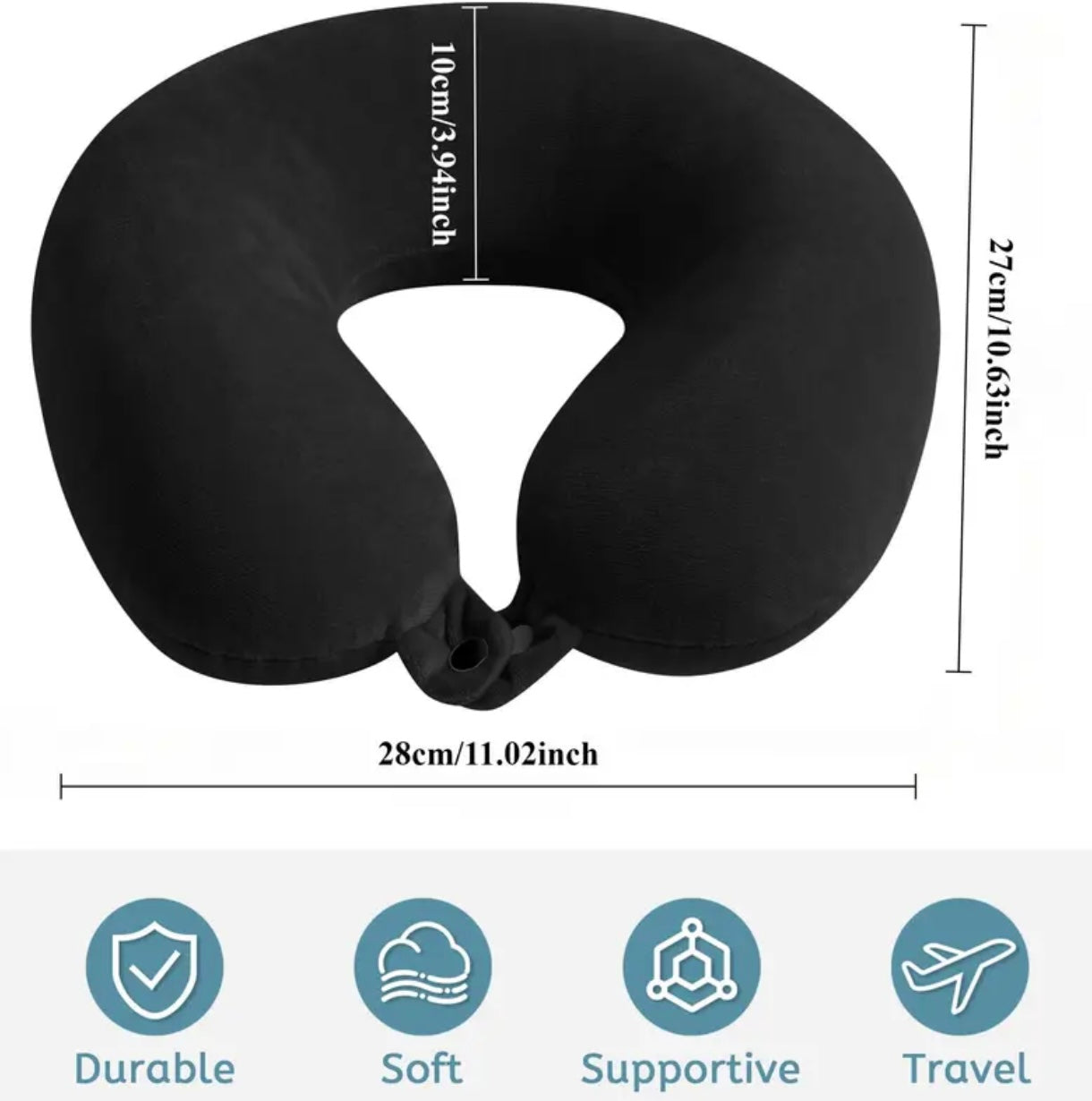 Travel Neck Pillow - Soft U-Shaped Polyester Neck Support for Airplane, Car, Home & Office | Machine Washable, Comfortable Travel Accessory, Airplane Comfort Ushaped Pillow|Soft Texture