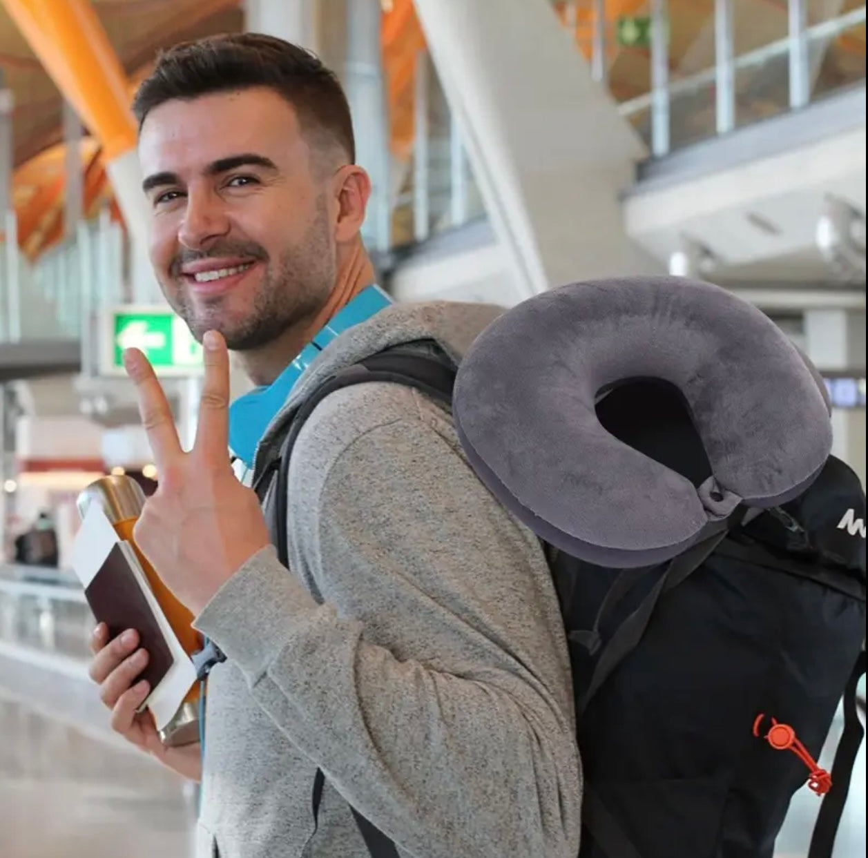 Travel Neck Pillow - Soft U-Shaped Polyester Neck Support for Airplane, Car, Home & Office | Machine Washable, Comfortable Travel Accessory, Airplane Comfort Ushaped Pillow|Soft Texture