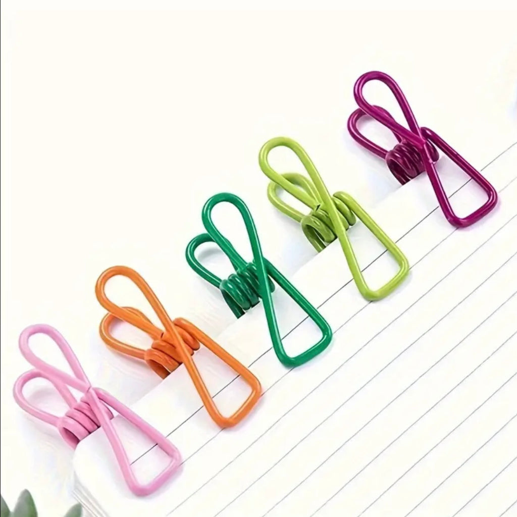 12 Assorted Color Clothespins, Versatile Steel Wire Clips for Hanging Clothes, Organizing Storage Baskets, Sealing Kitchen Bags, And Multifunctional Use for Food Storage.