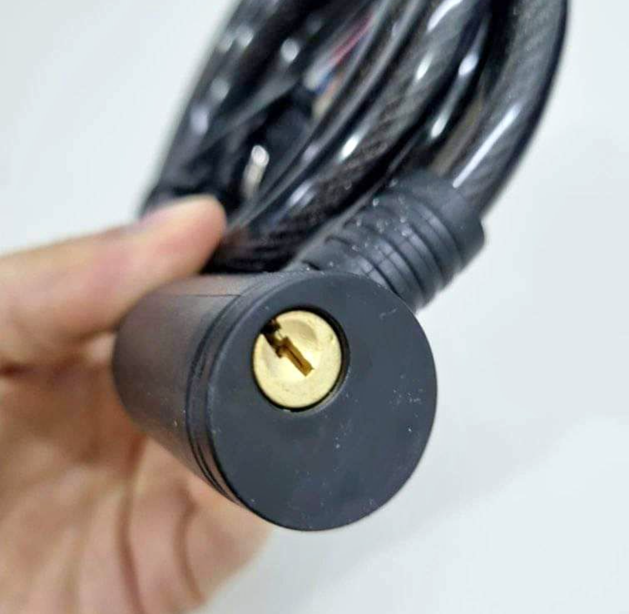 1pc Heavy-Duty Bicycle Securitv Lock - Durable Anti-Theft Steel Cable with Polished Finish, Includes 2 Keys, Ideal for Bikes, Electric Scooters, Motorcycles, Strollers, and More - Black
