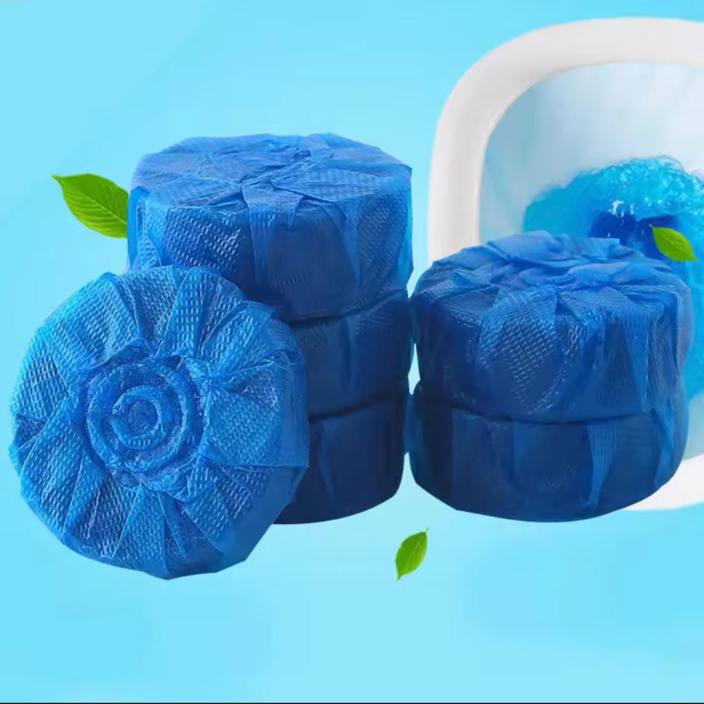 5pcs Automatic toilet cleaner, toilet Effervescent tablet, toilet cleaner, Rose blue toilet cleaner, durable concentrated formula, suitable for ceramic and plastic surfaces, fresh air fragrance, ideal for hotels and villas
