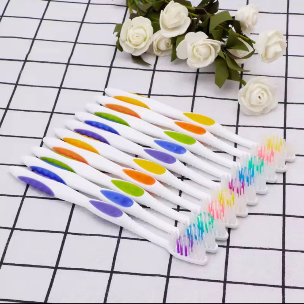 6-Piece Medium Hardness Toothbrush Set: Large Heads, Colorful and Efficient, Adult Family Pack - 6 Independent Wraps, Suitable for Home Use