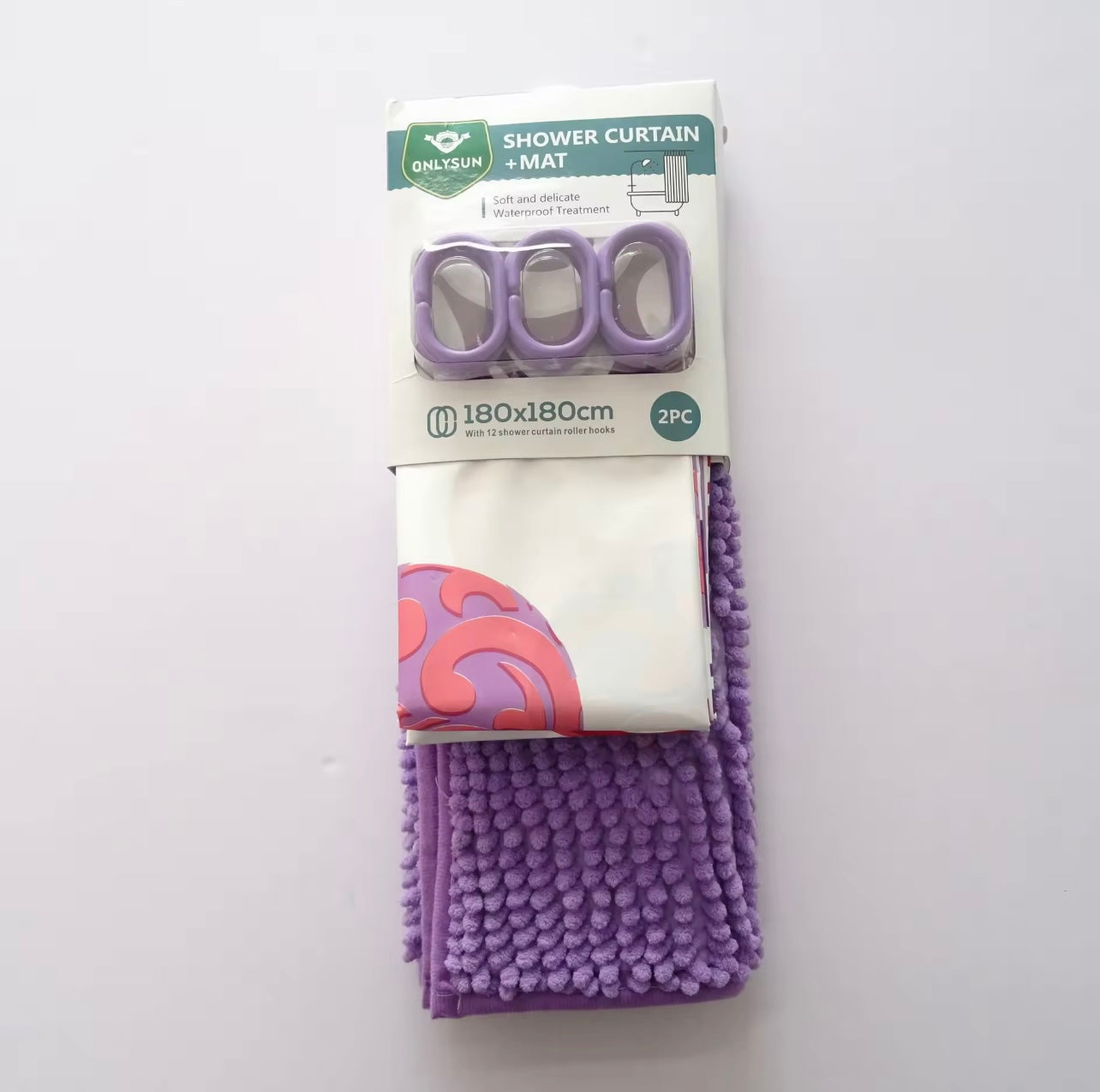 2 Pcs Multifunction Shower Curtain Drying Mat Waterproof Wholesale Used Absorbent Drying Microfiber in Bath Room