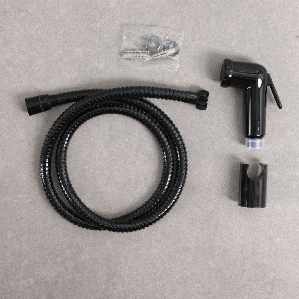 1pc Modern Bathroom Toilet Bidet Soraver Set - ABS Handheld Shattaf with Enhanced Pressure Spray Head and Stainless Steel Hose, Includes Wall Mount Holder Bracket and Installation Accessories