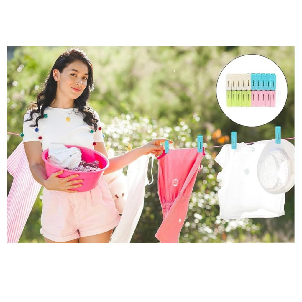 Clothespins ClooseSpins الملونة - دبابيس ملابس الغسيل الثقيلة ، مقاطع مقاطع ، خطوط تجفيف الأوتاد ، دبابيس ملابس صغيرة ملونة للهواء في الهواء الطلق ، مقاطع صور الحرف اليدوية في الهواء الطلق | 20 قطعة