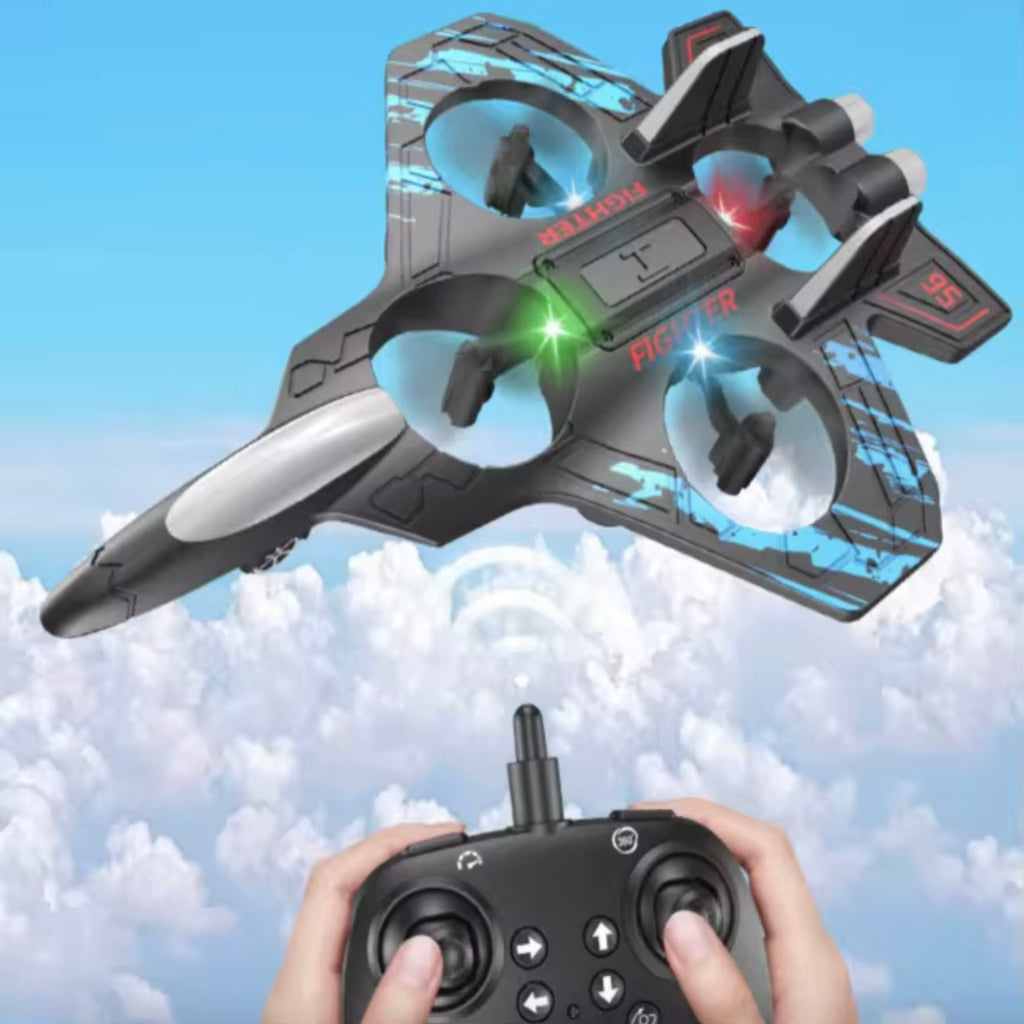 360° Circling 6channel RC Fighter Jet Foam Plane Toy with Light 2.4G Stunt EPP Airplane Remote Control Flying Model for Kids
