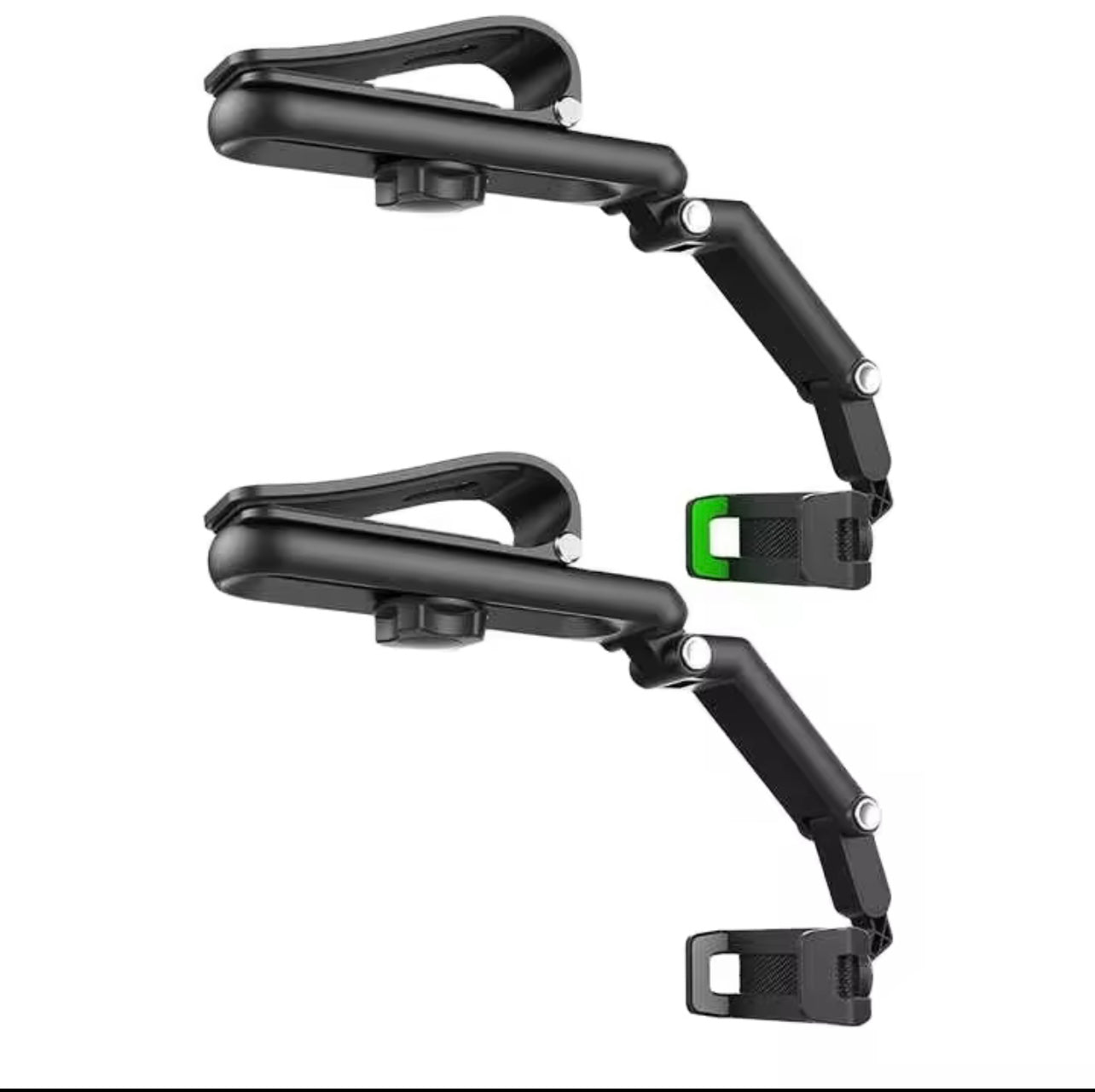 One universal 360° rotatable car sun visor mobile phone holder, navigation bracket for cars, durable ABS material, adjustable and suitable for vehicles, kitchens and bedrooms