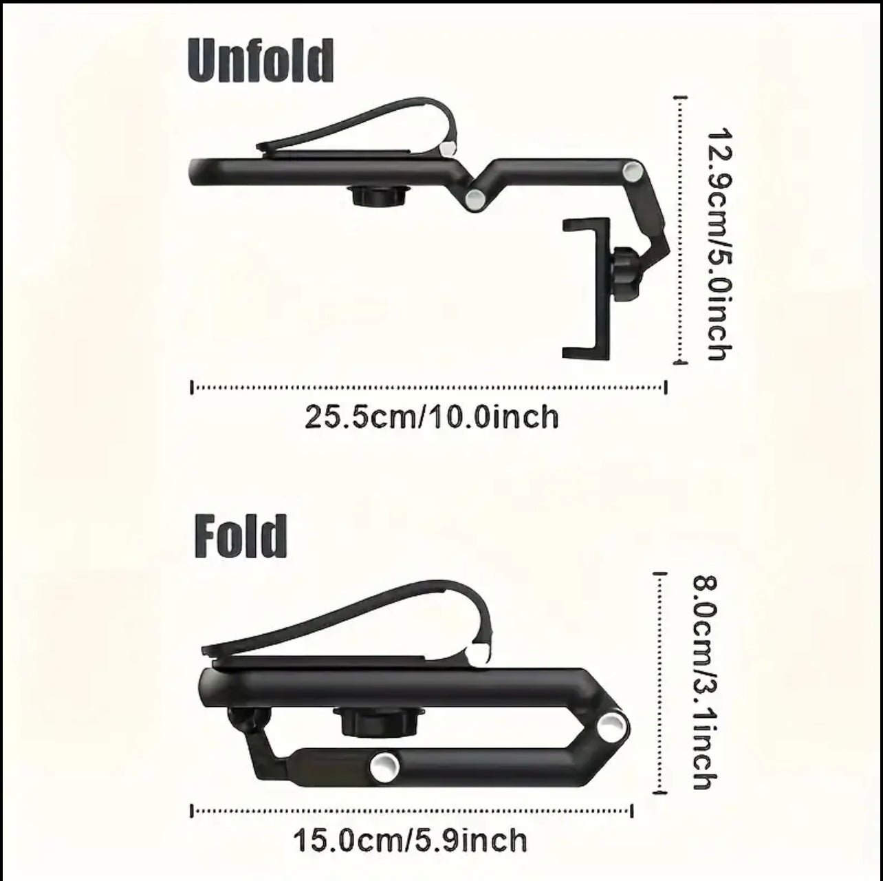 One universal 360° rotatable car sun visor mobile phone holder, navigation bracket for cars, durable ABS material, adjustable and suitable for vehicles, kitchens and bedrooms